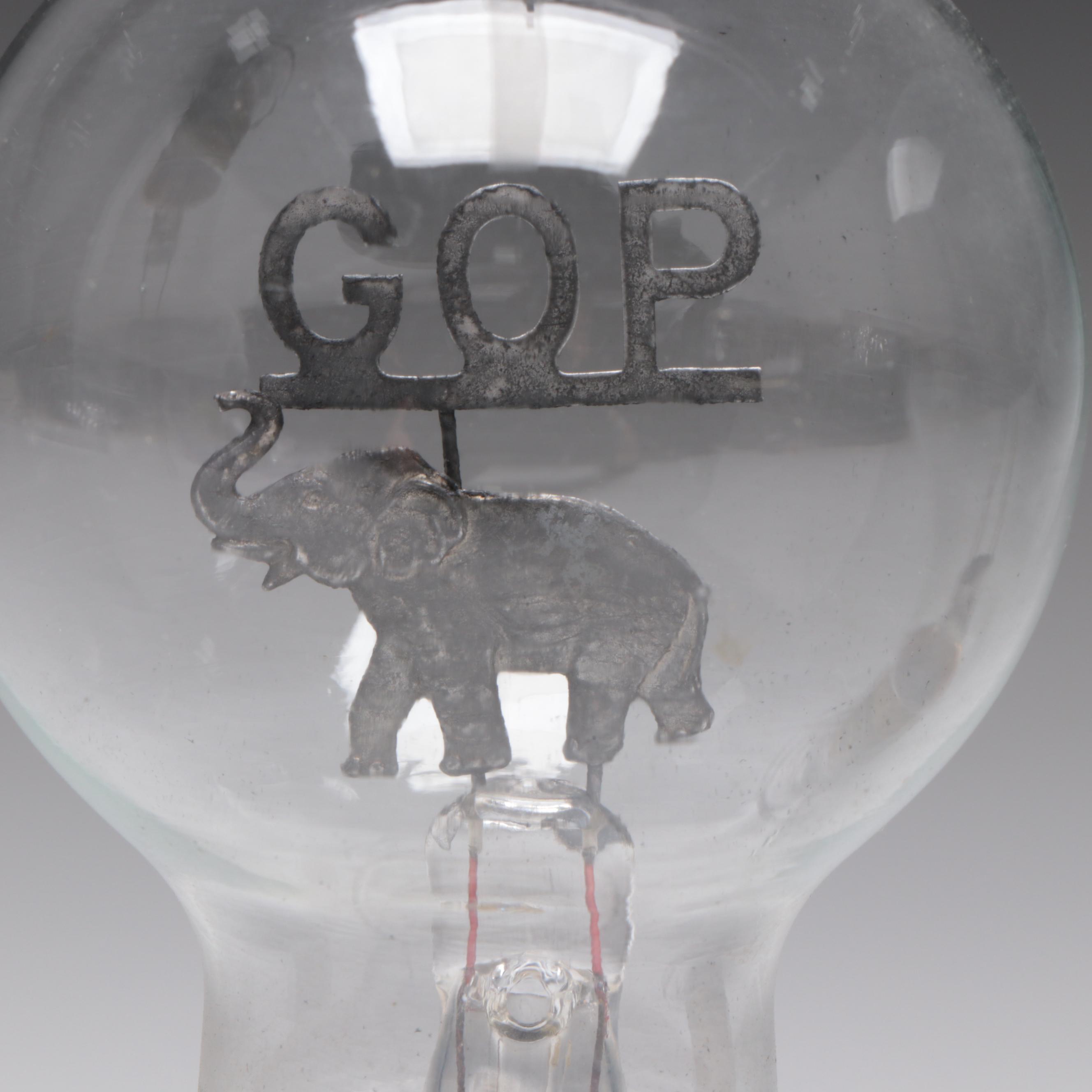 Aerolux GOP Republican and Other Truck Girl and Floral Light Bulbs, Mid-20th C.