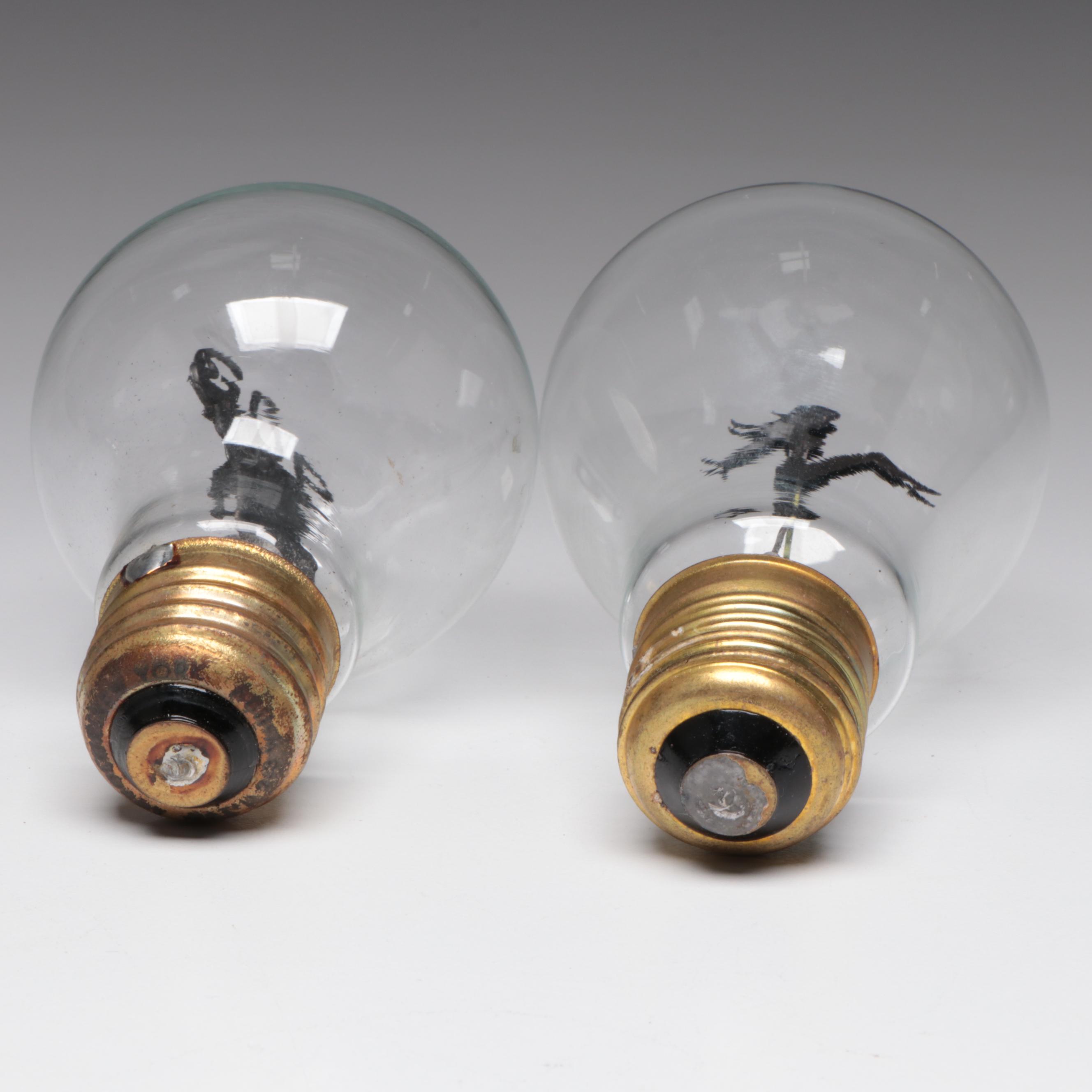 Aerolux GOP Republican and Other Truck Girl and Floral Light Bulbs, Mid-20th C.