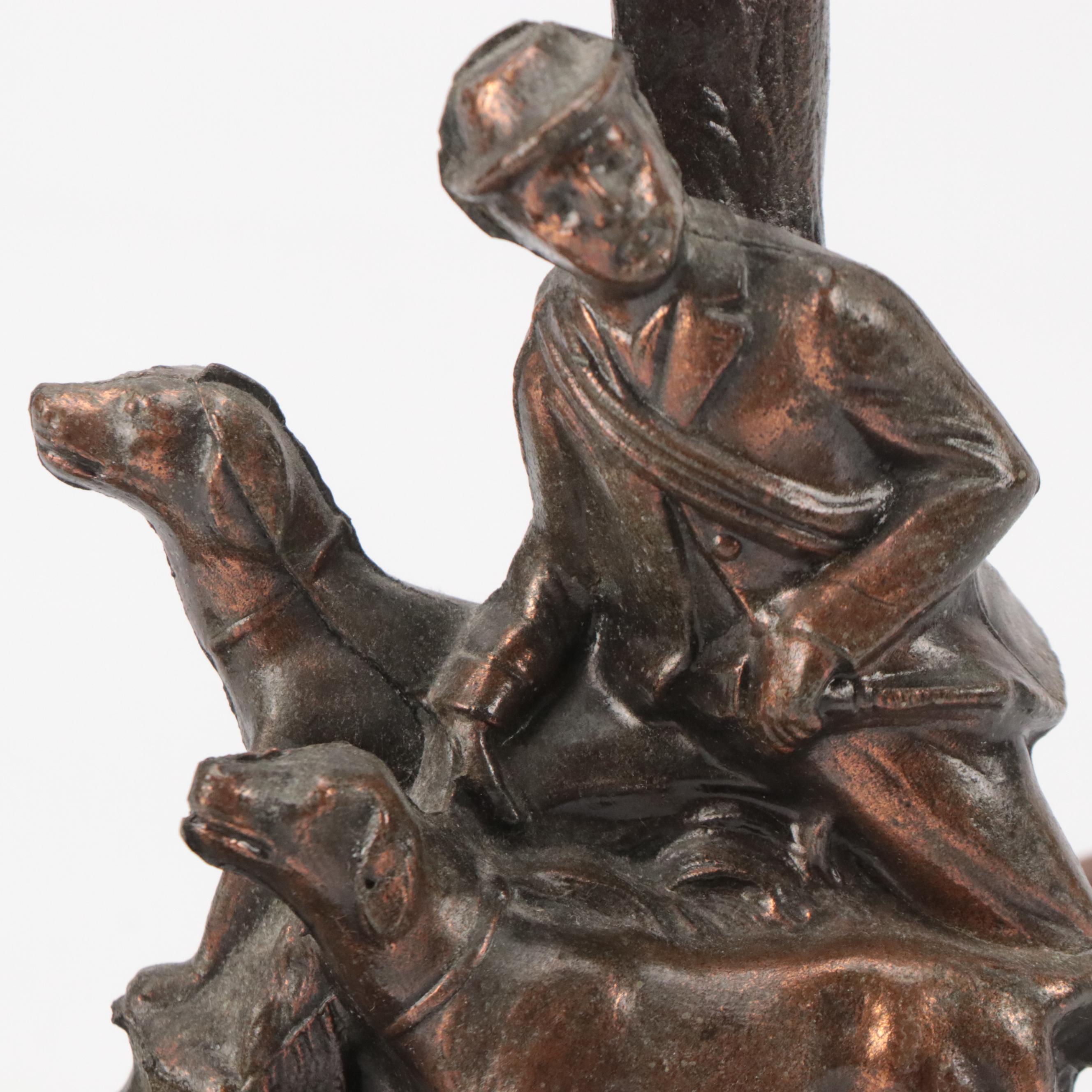 Cast Metal Hunting Dog Table Lamps and Bookends