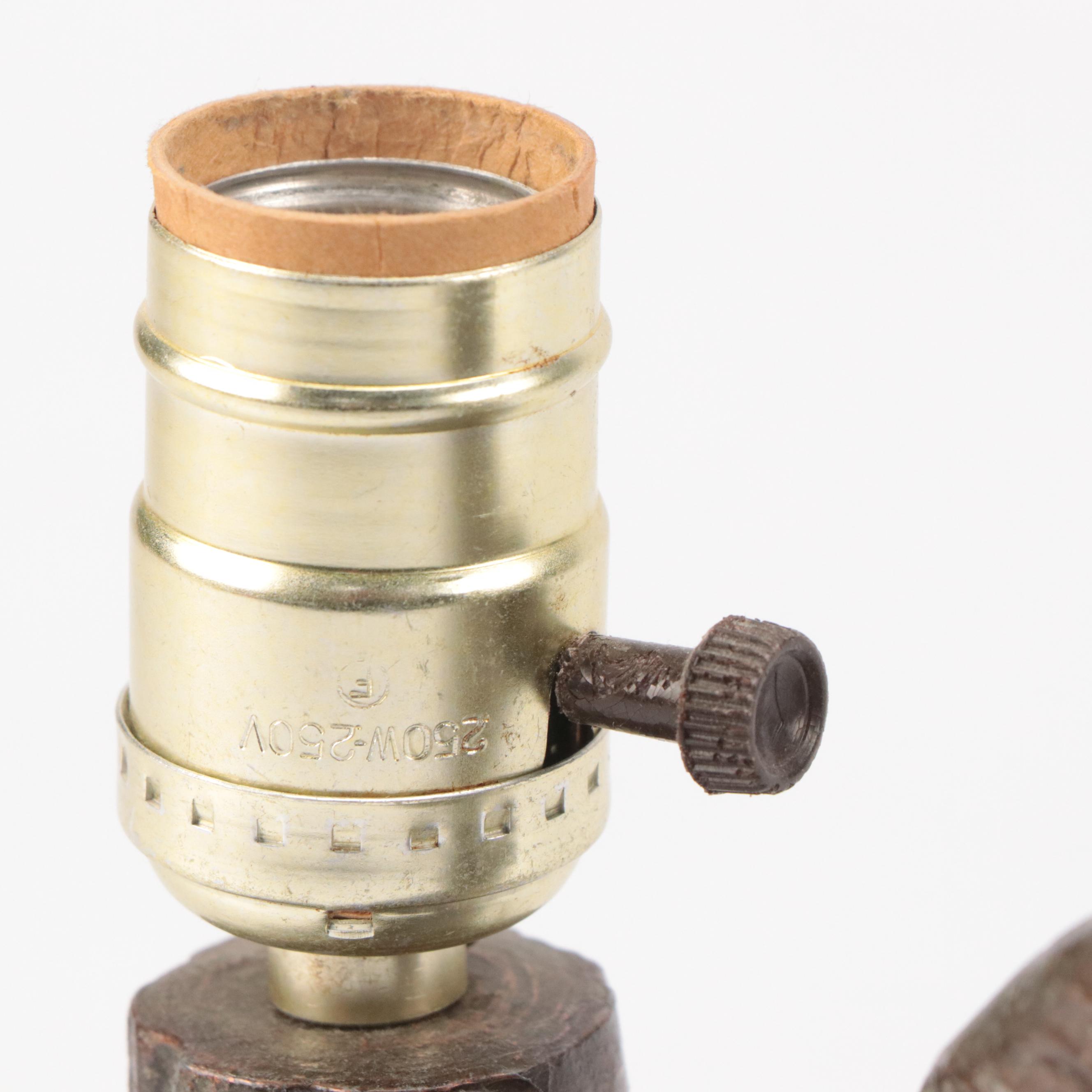 Cast Metal Hunting Dog Table Lamps and Bookends