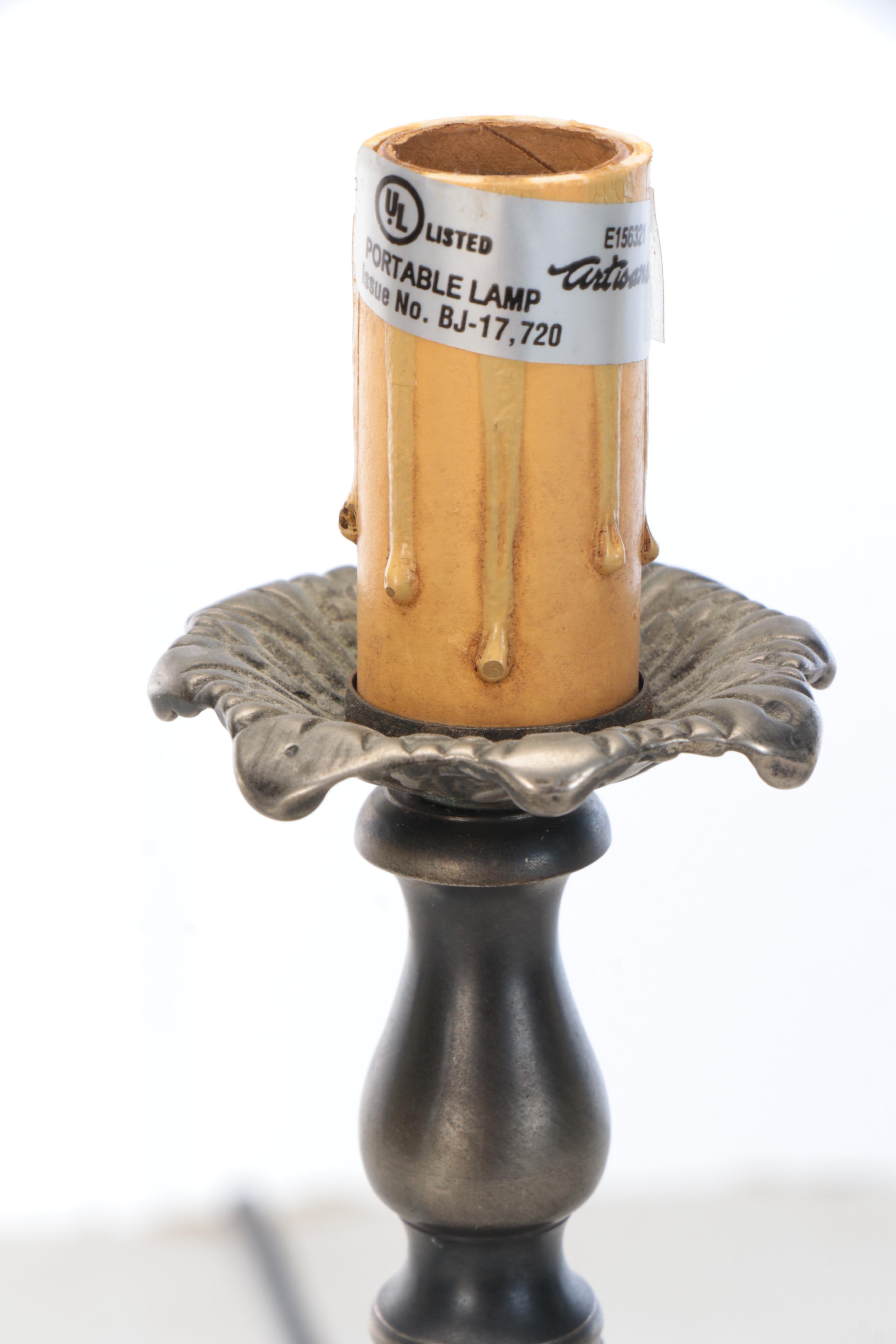 Embossed Floral Motif Ceramic Table Lamp with More Table Lamps