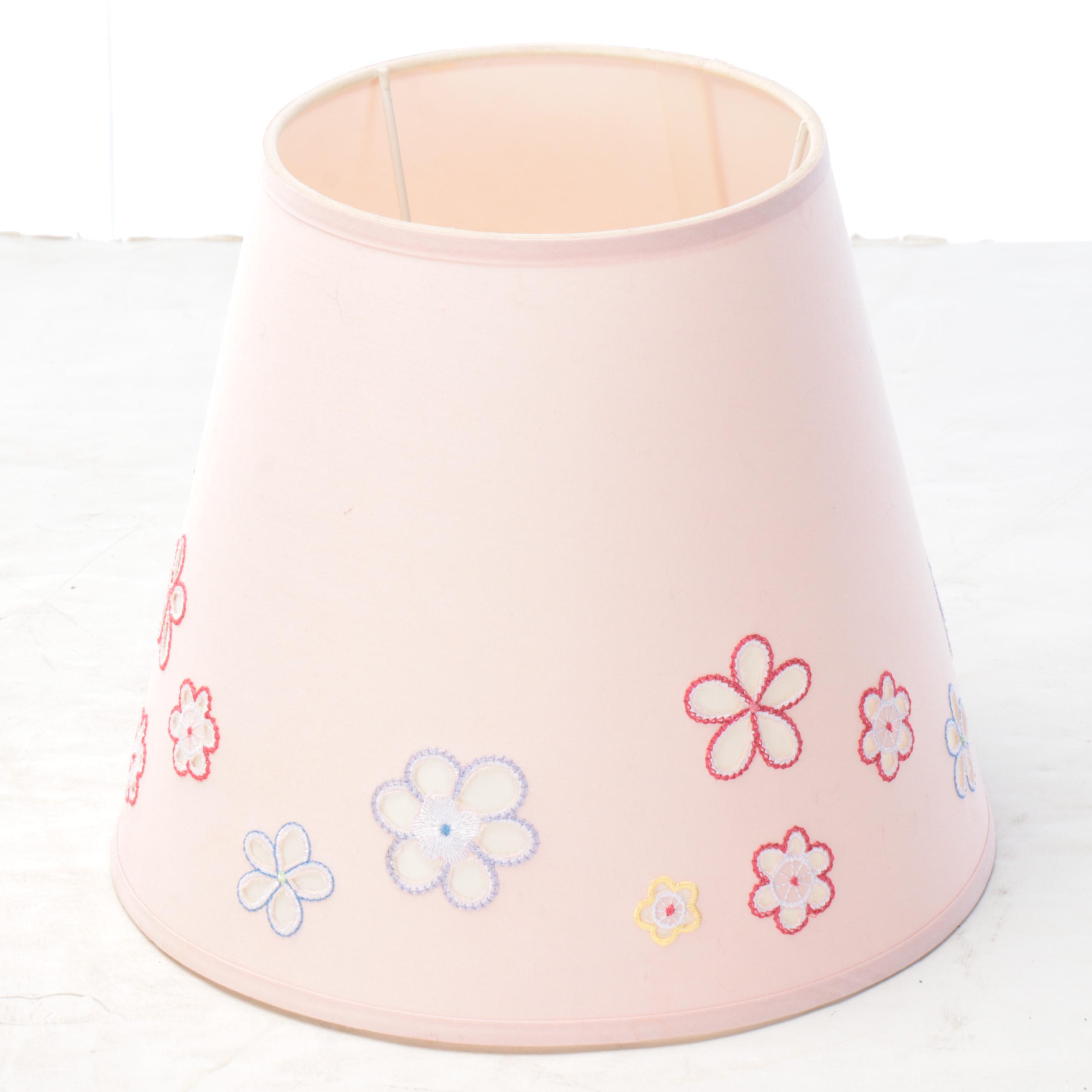 Embossed Floral Motif Ceramic Table Lamp with More Table Lamps