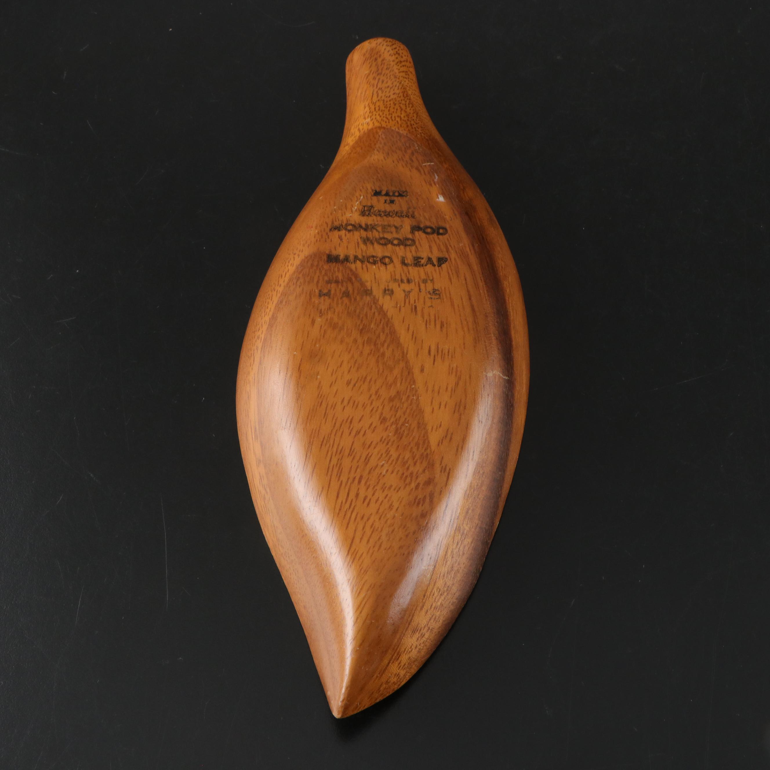 Pyrex Warming Tray with Wood Mango Leaf Bowl and More Mid Century Modern Décor