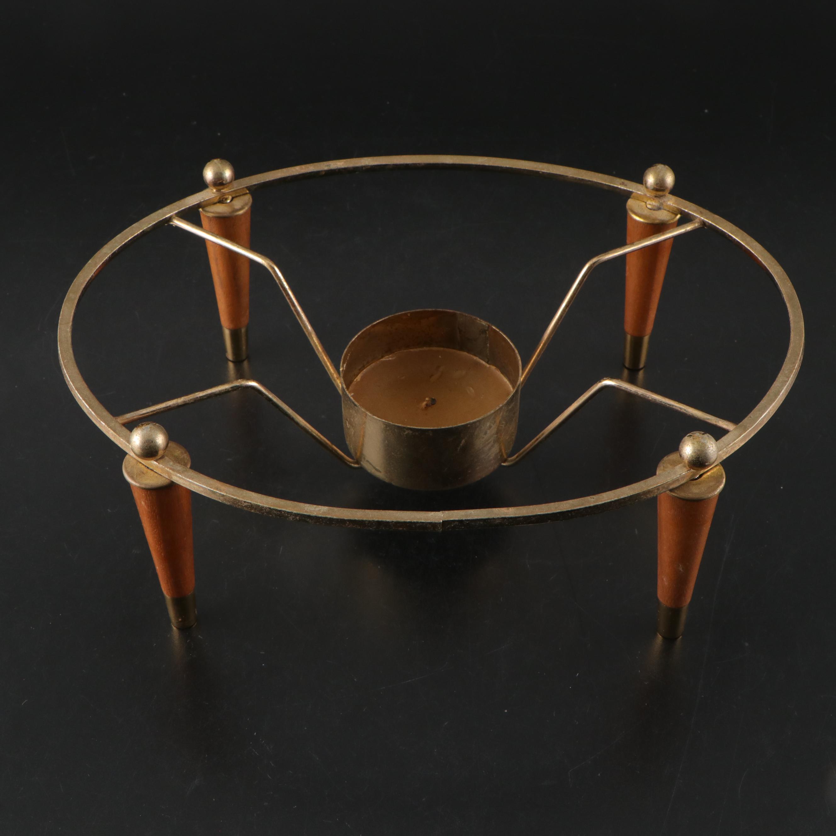 Pyrex Warming Tray with Wood Mango Leaf Bowl and More Mid Century Modern Décor