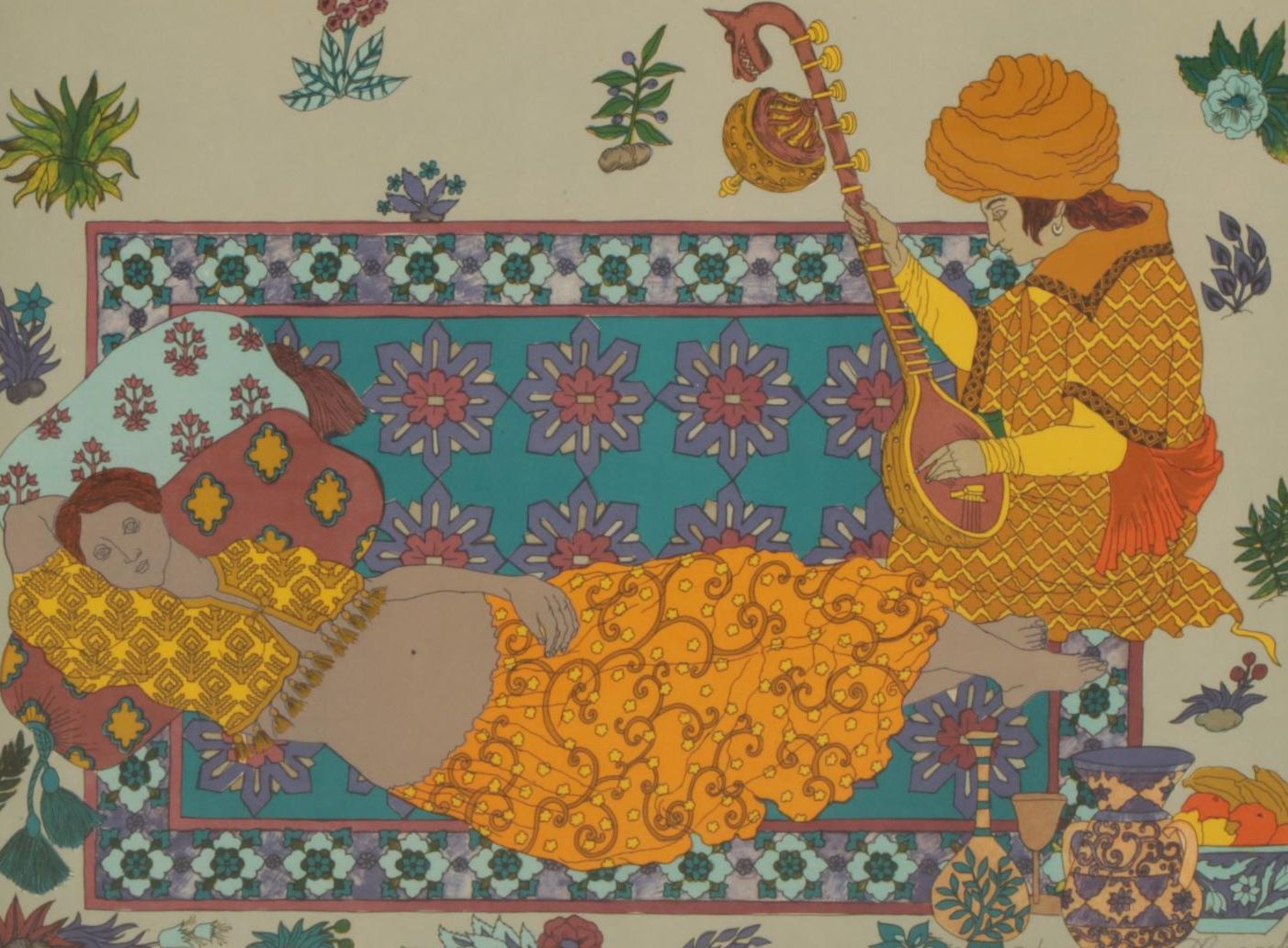 Diana Bennett Color Lithograph "Odalisca Oriental," 1972