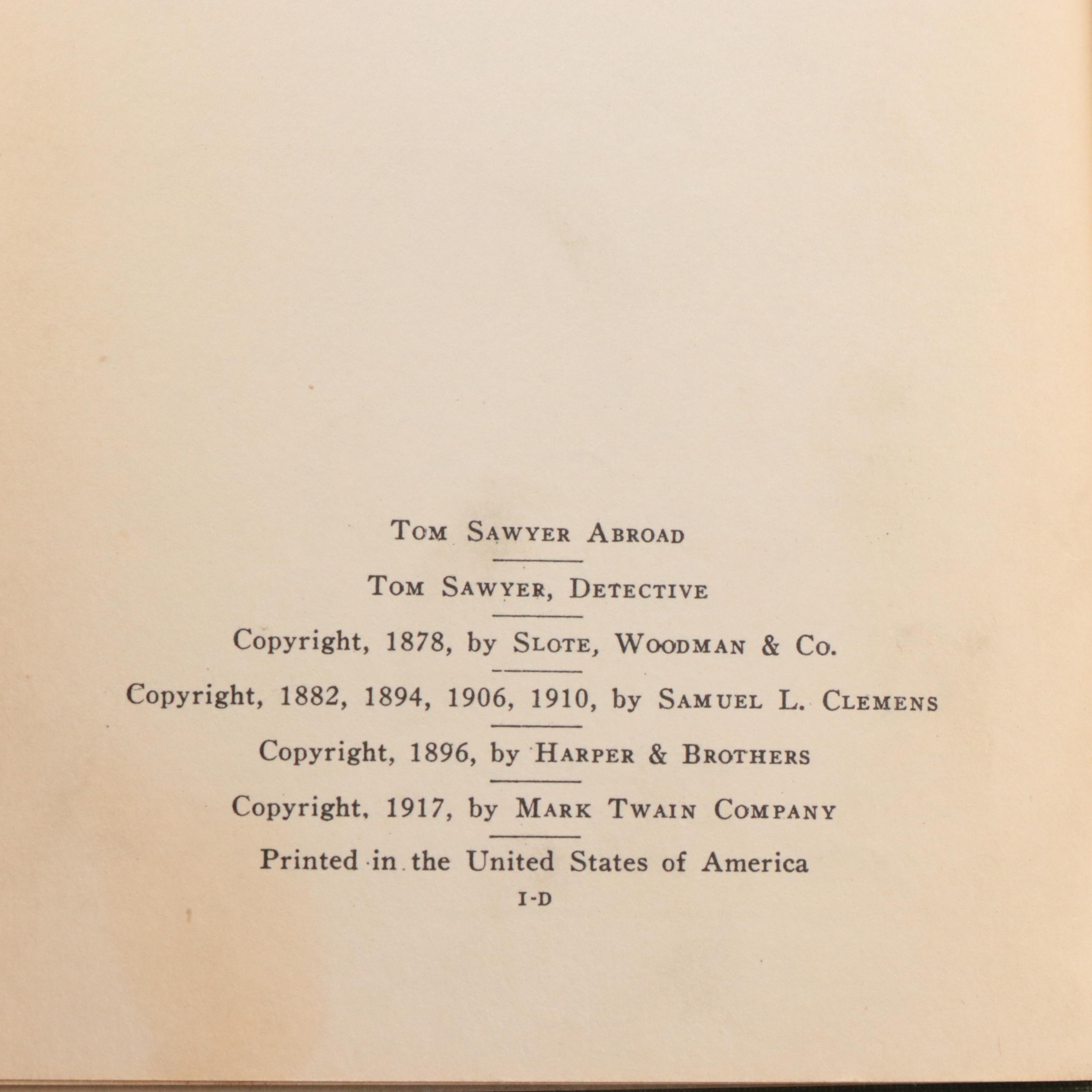 Authorized Edition "The Complete Works of Mark Twain" Partial Set, 1929