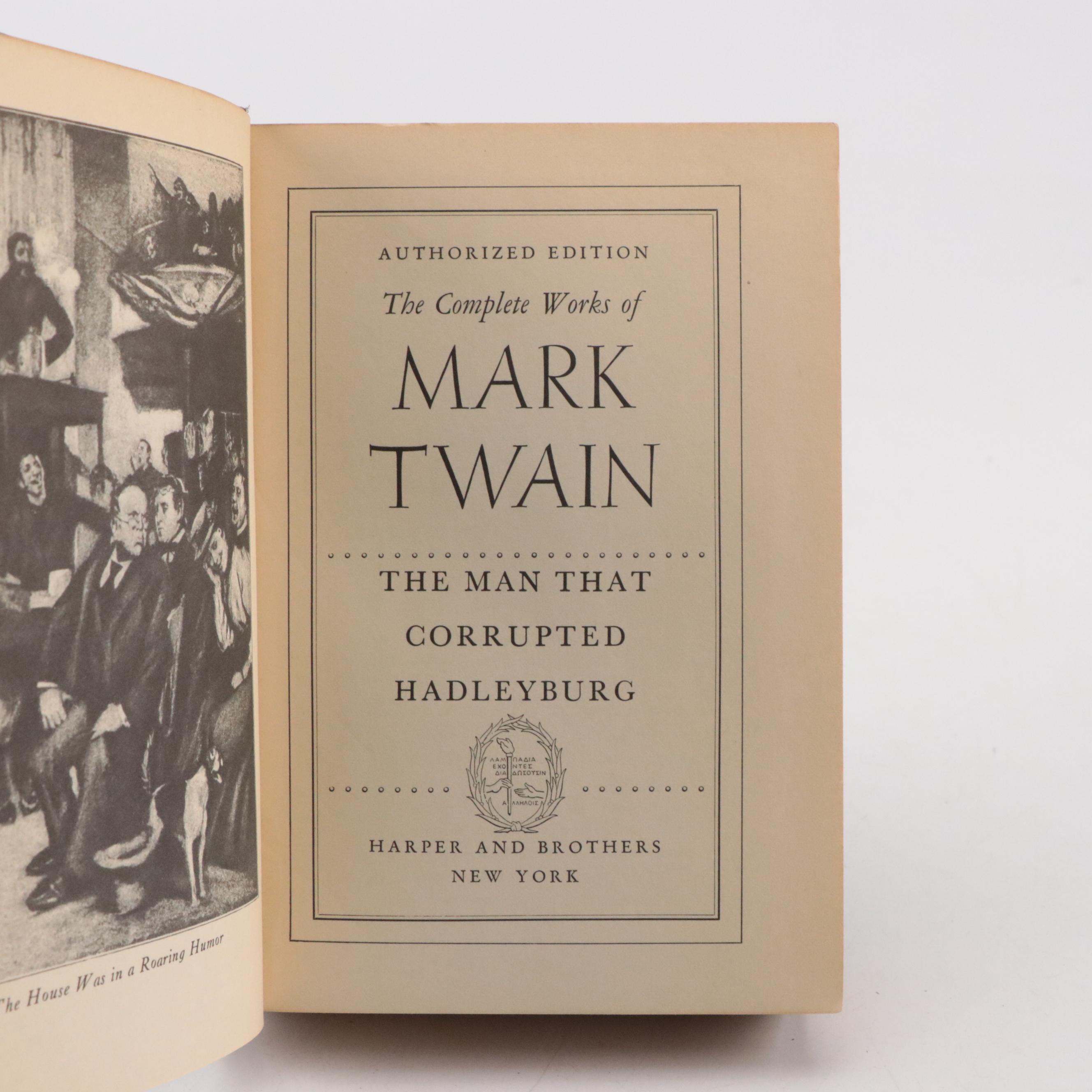 Authorized Edition "The Complete Works of Mark Twain" Partial Set, 1929
