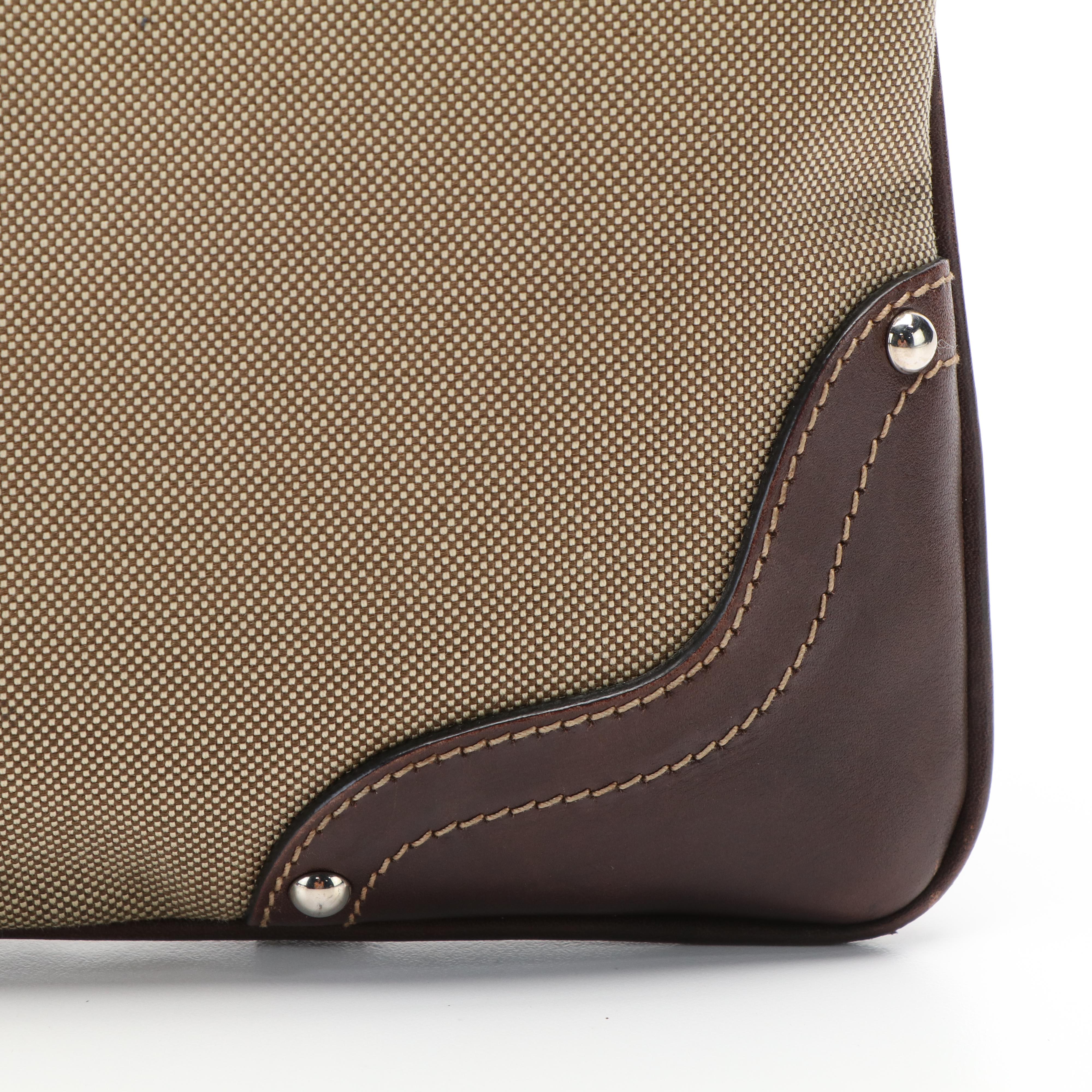 Prada Canapa Logo Canvas and Leather Messenger Bag