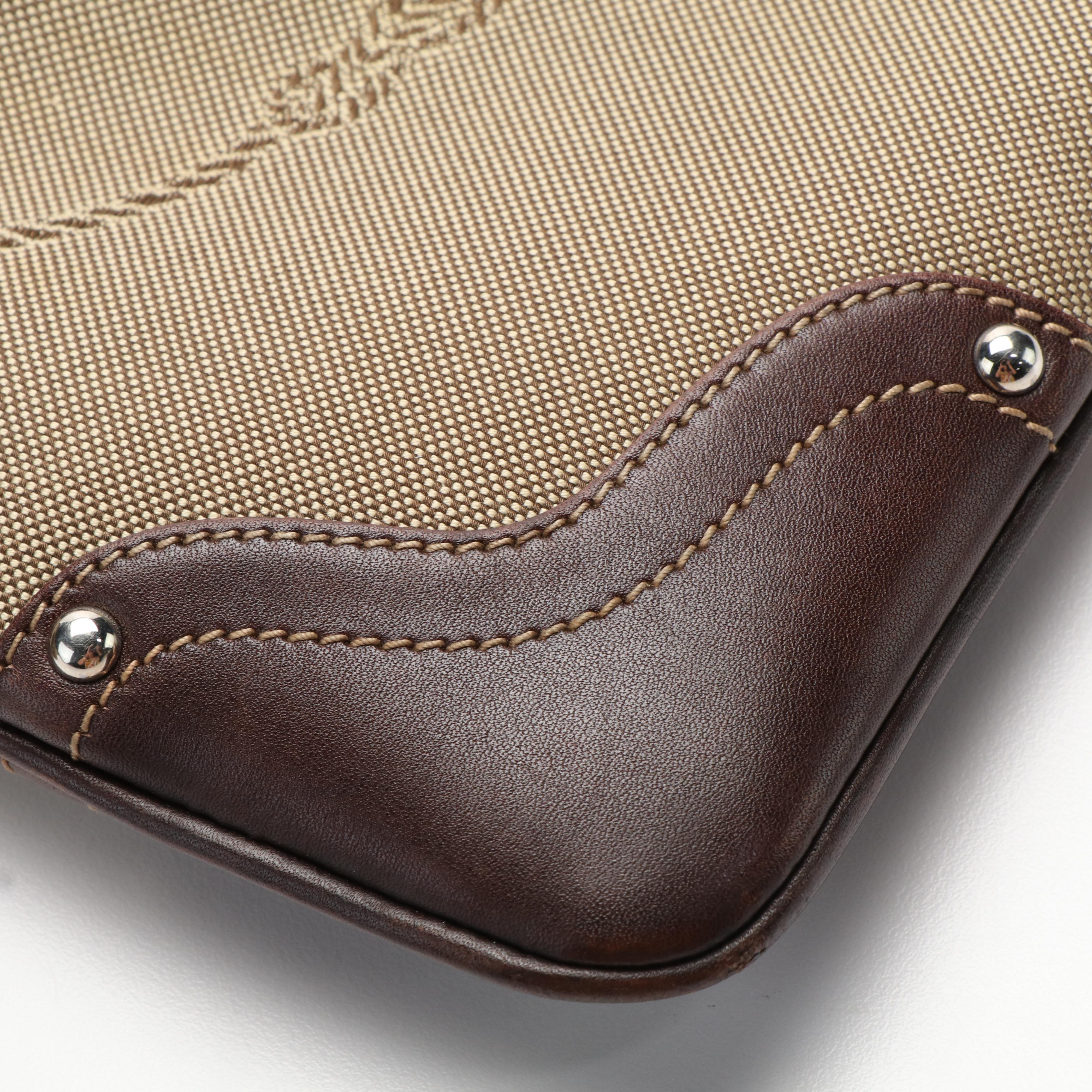 Prada Canapa Logo Canvas and Leather Messenger Bag