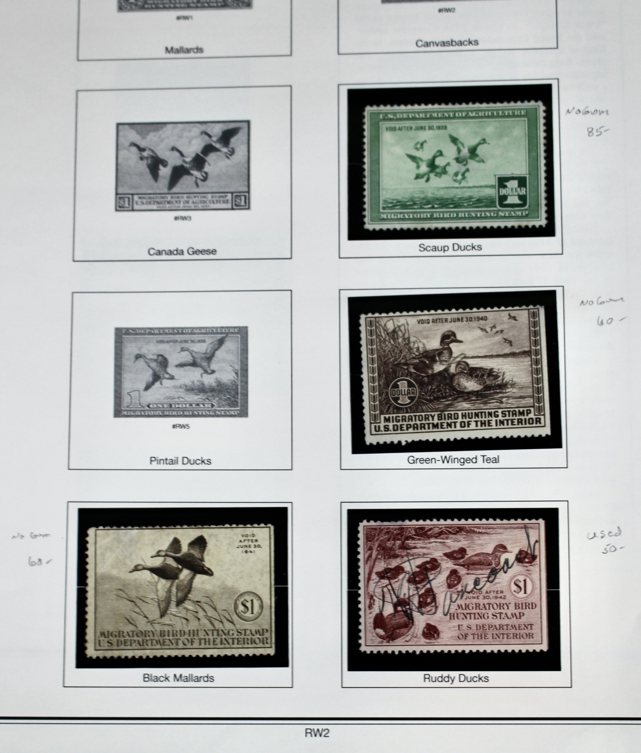 U.S. Duck Stamp Collection, Twenty Different Stamps