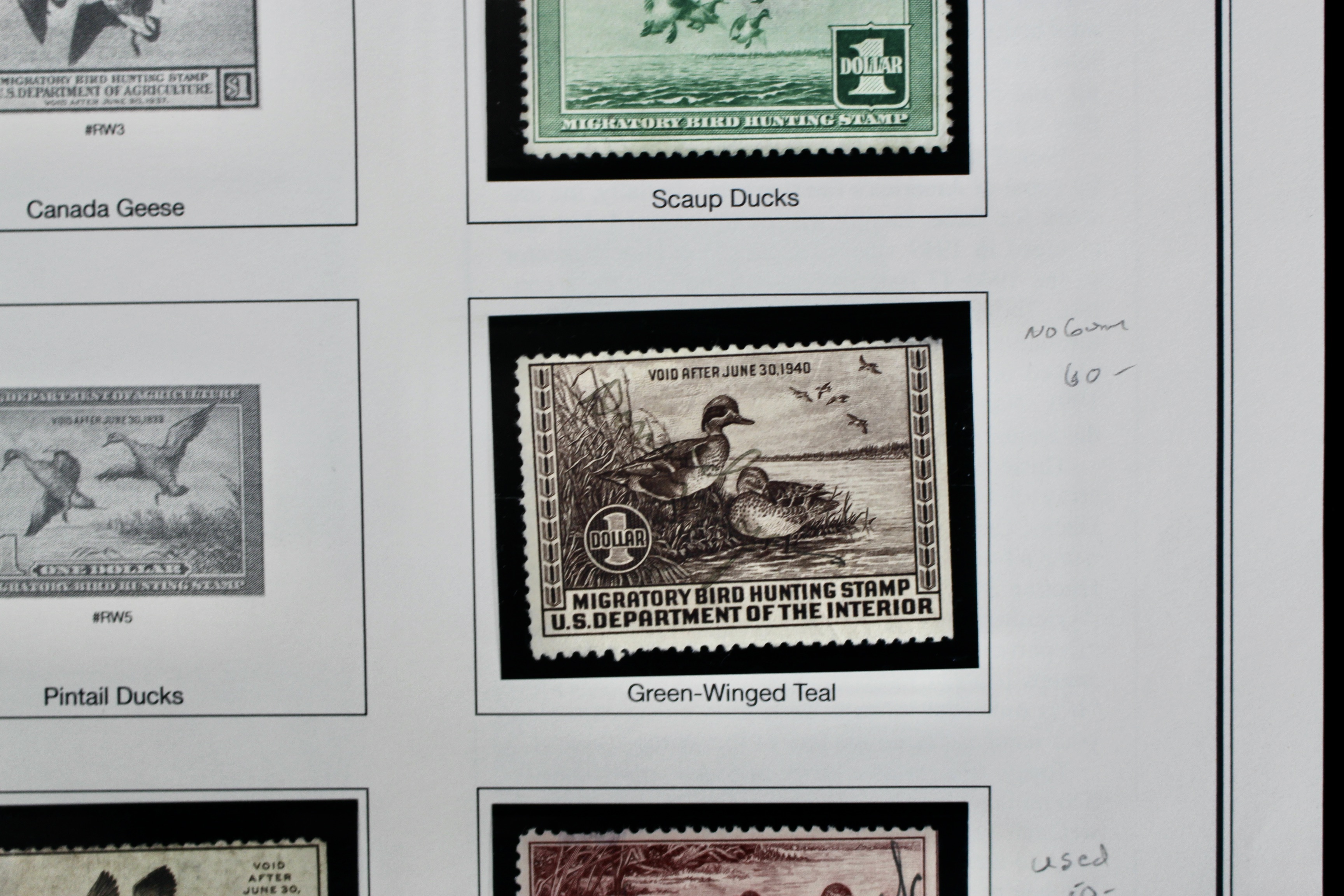 U.S. Duck Stamp Collection, Twenty Different Stamps