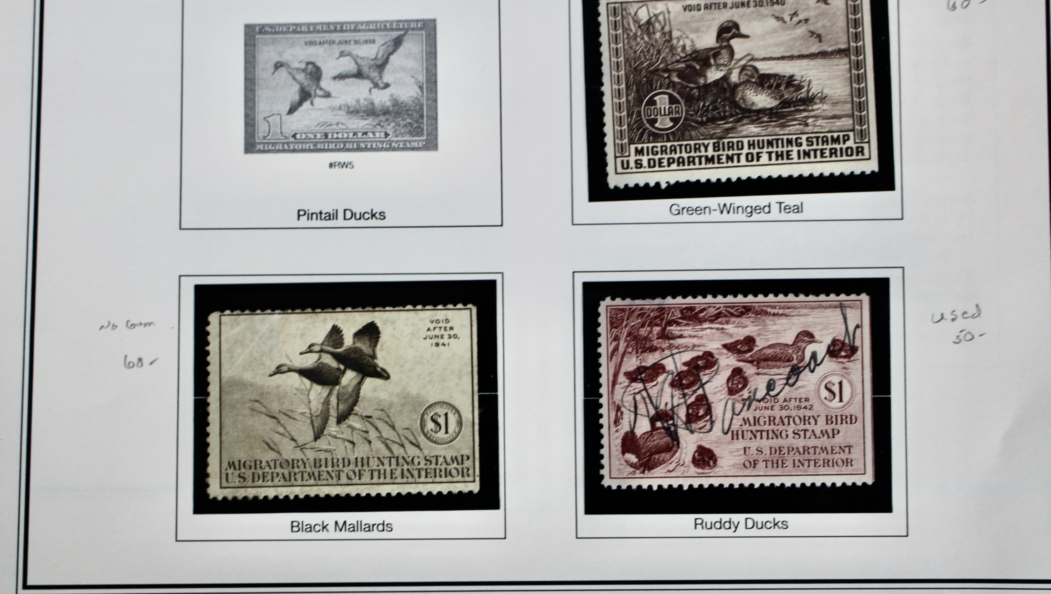 U.S. Duck Stamp Collection, Twenty Different Stamps