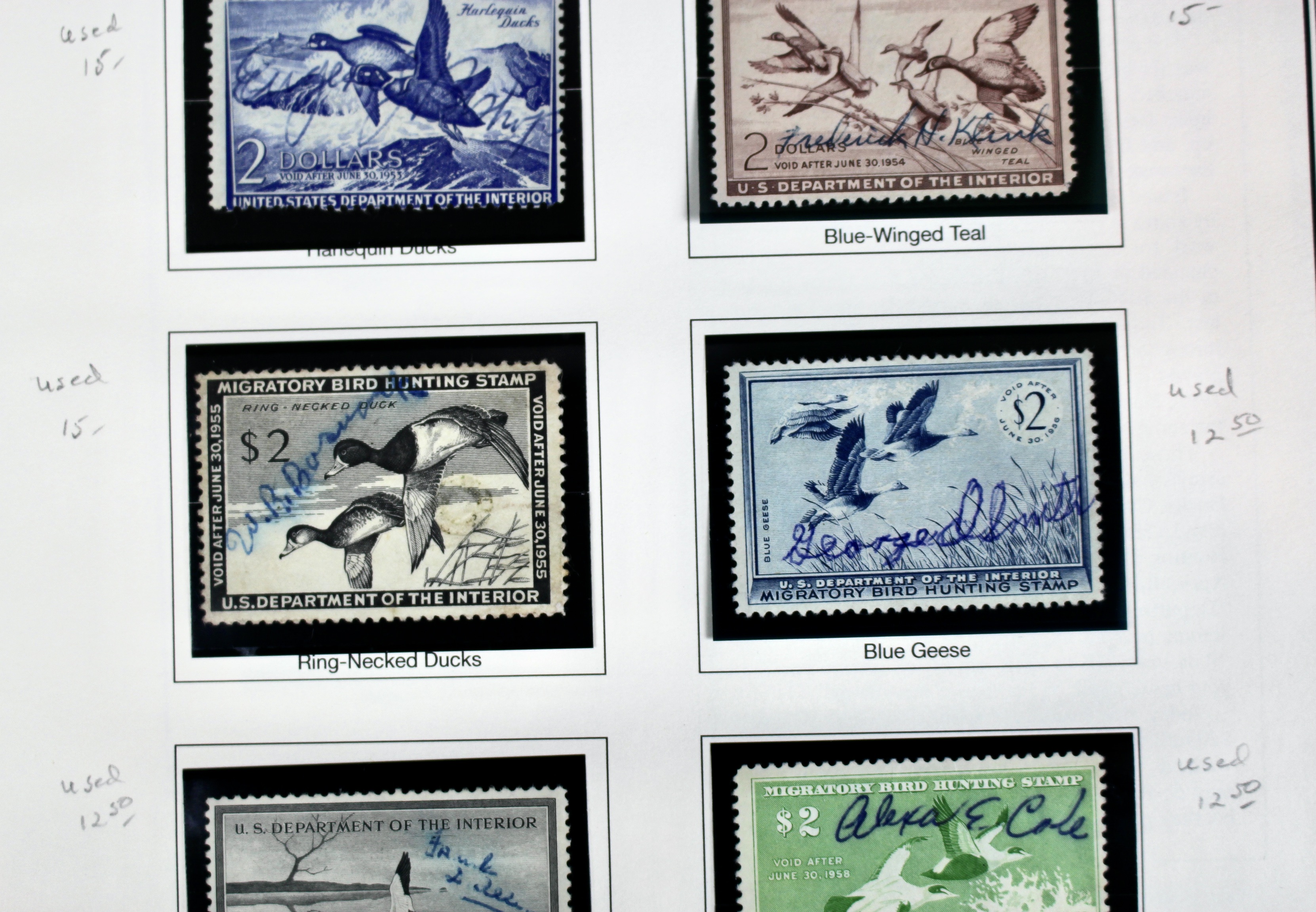 U.S. Duck Stamp Collection, Twenty Different Stamps