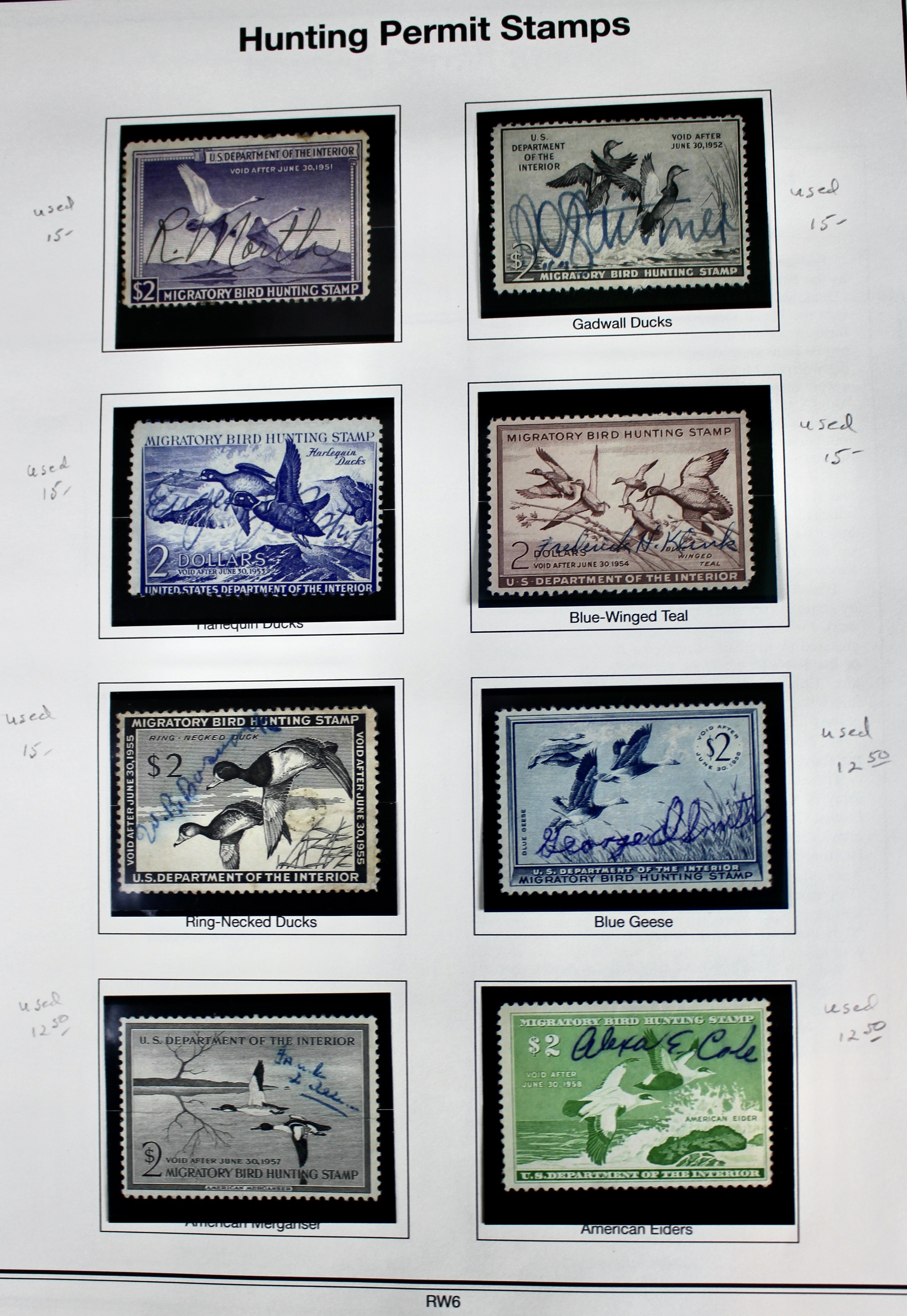 U.S. Duck Stamp Collection, Twenty Different Stamps