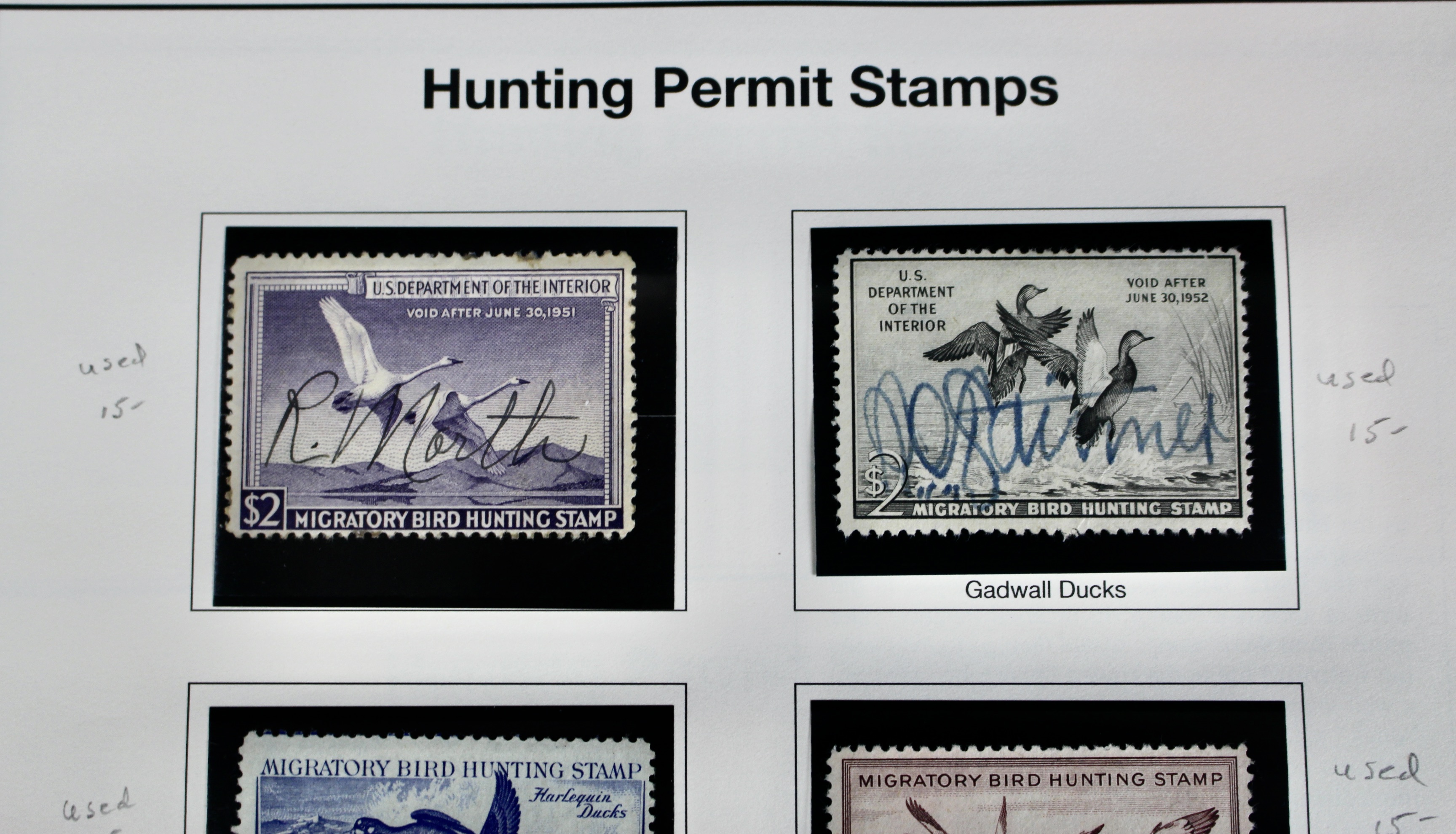 U.S. Duck Stamp Collection, Twenty Different Stamps