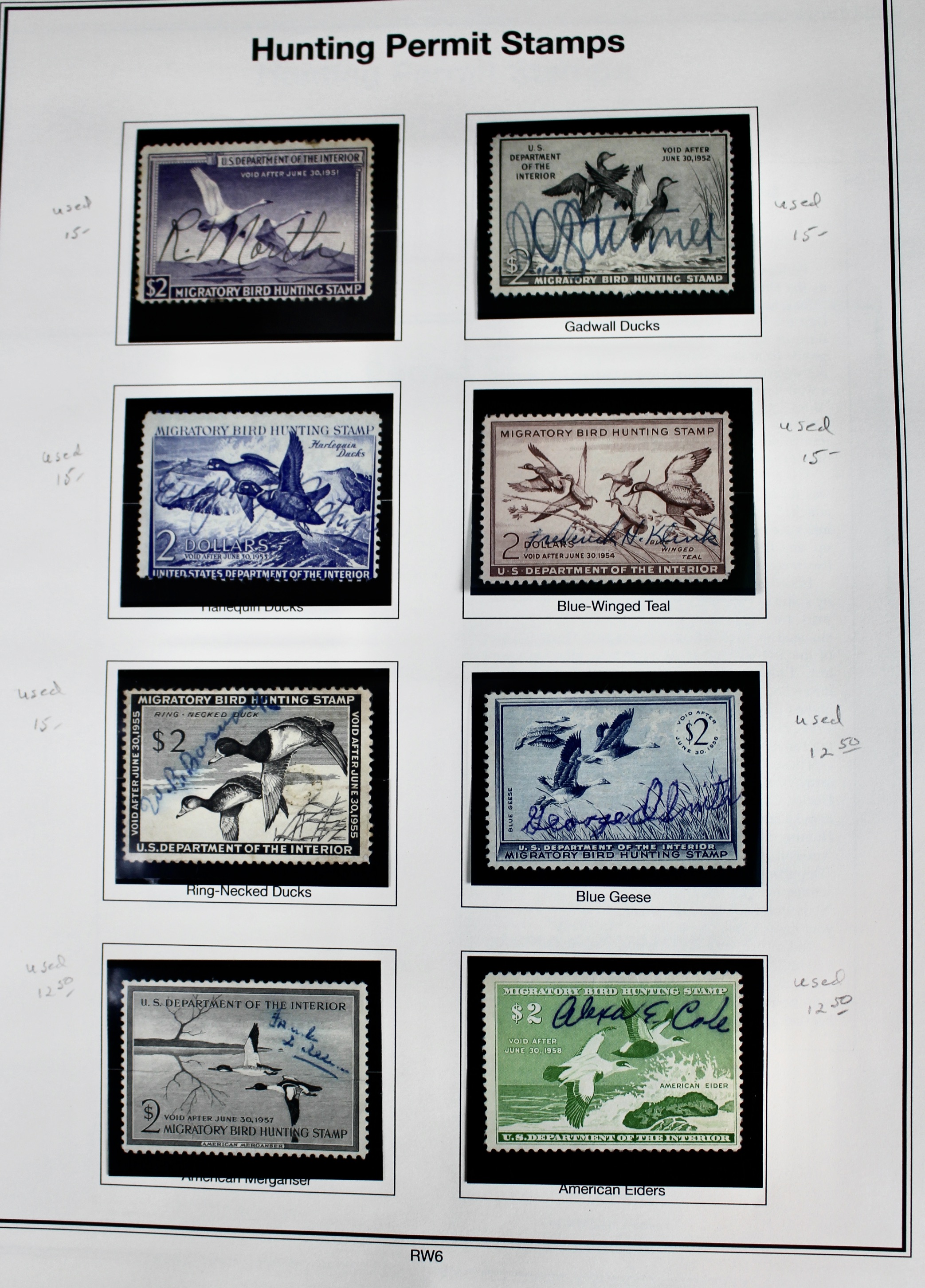 U.S. Duck Stamp Collection, Twenty Different Stamps