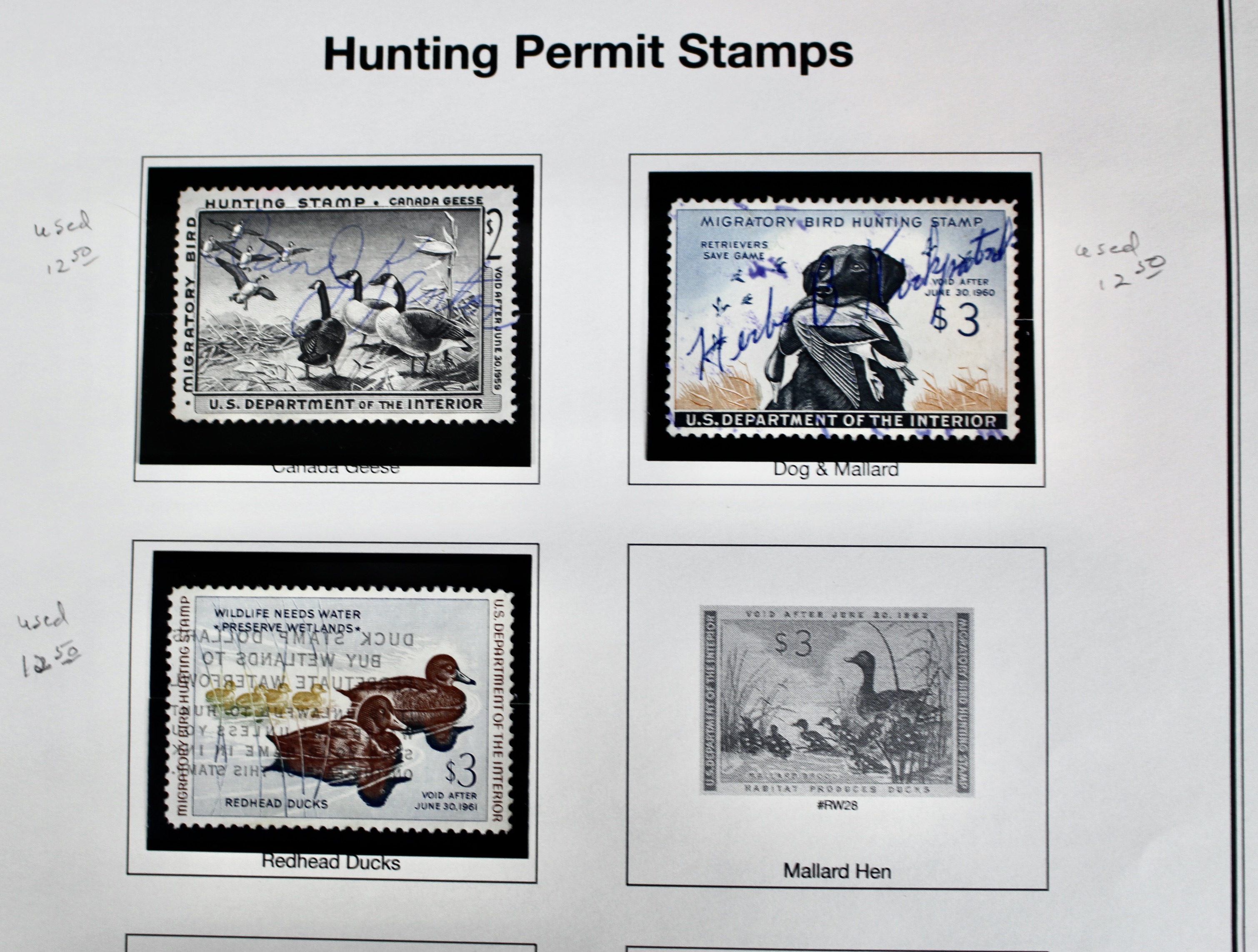 U.S. Duck Stamp Collection, Twenty Different Stamps