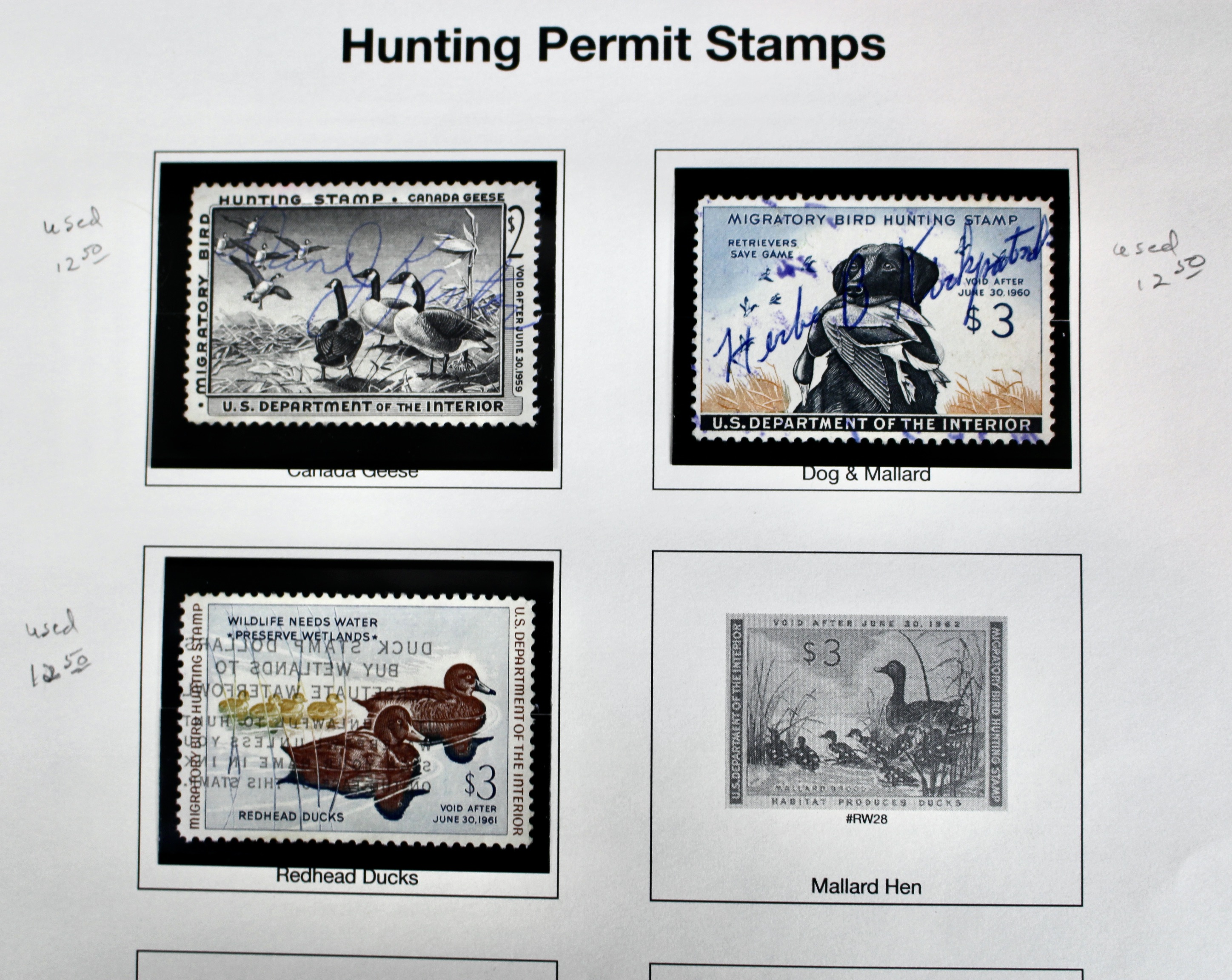 U.S. Duck Stamp Collection, Twenty Different Stamps