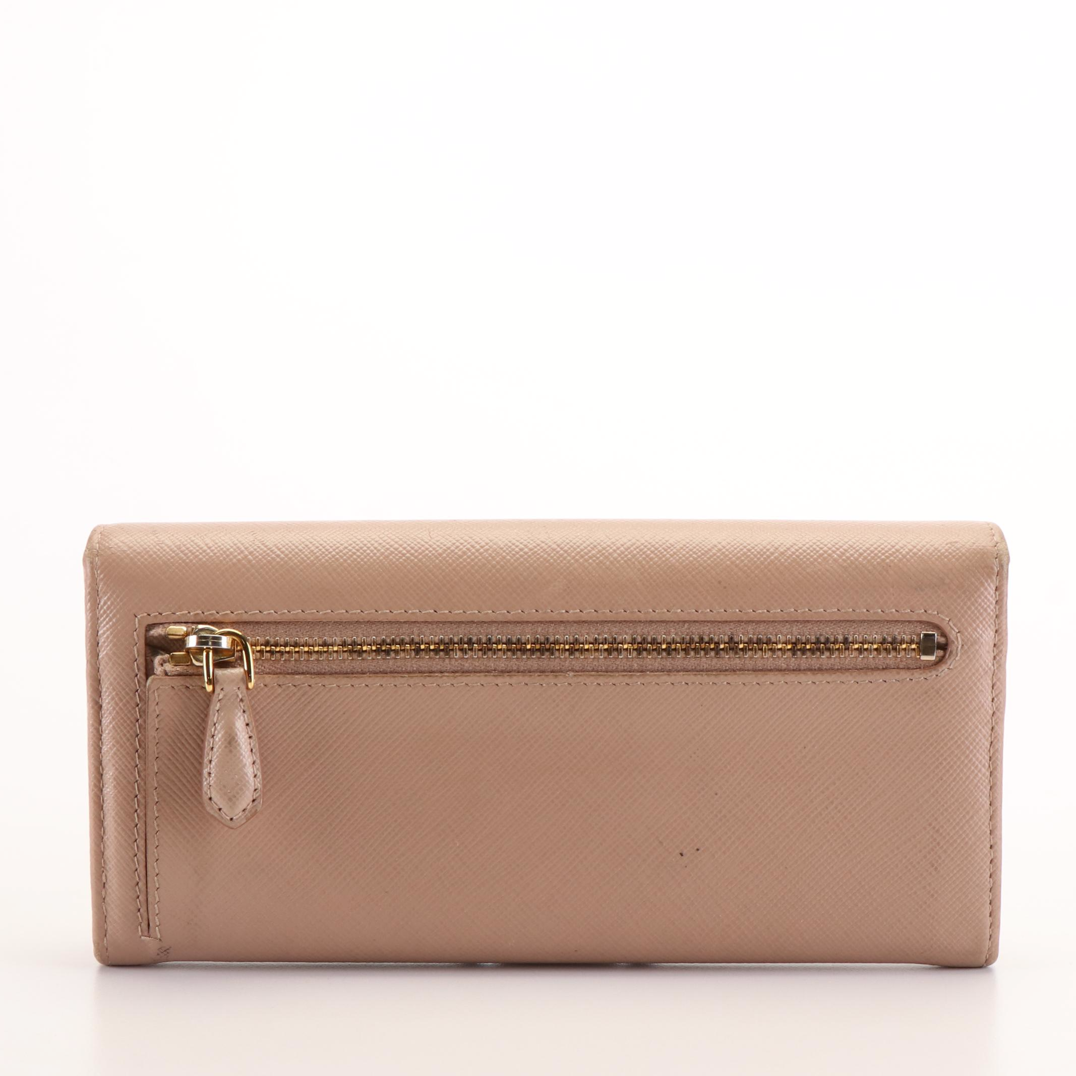 Prada Bow Cammeo Saffiano Leather Continental Wallet