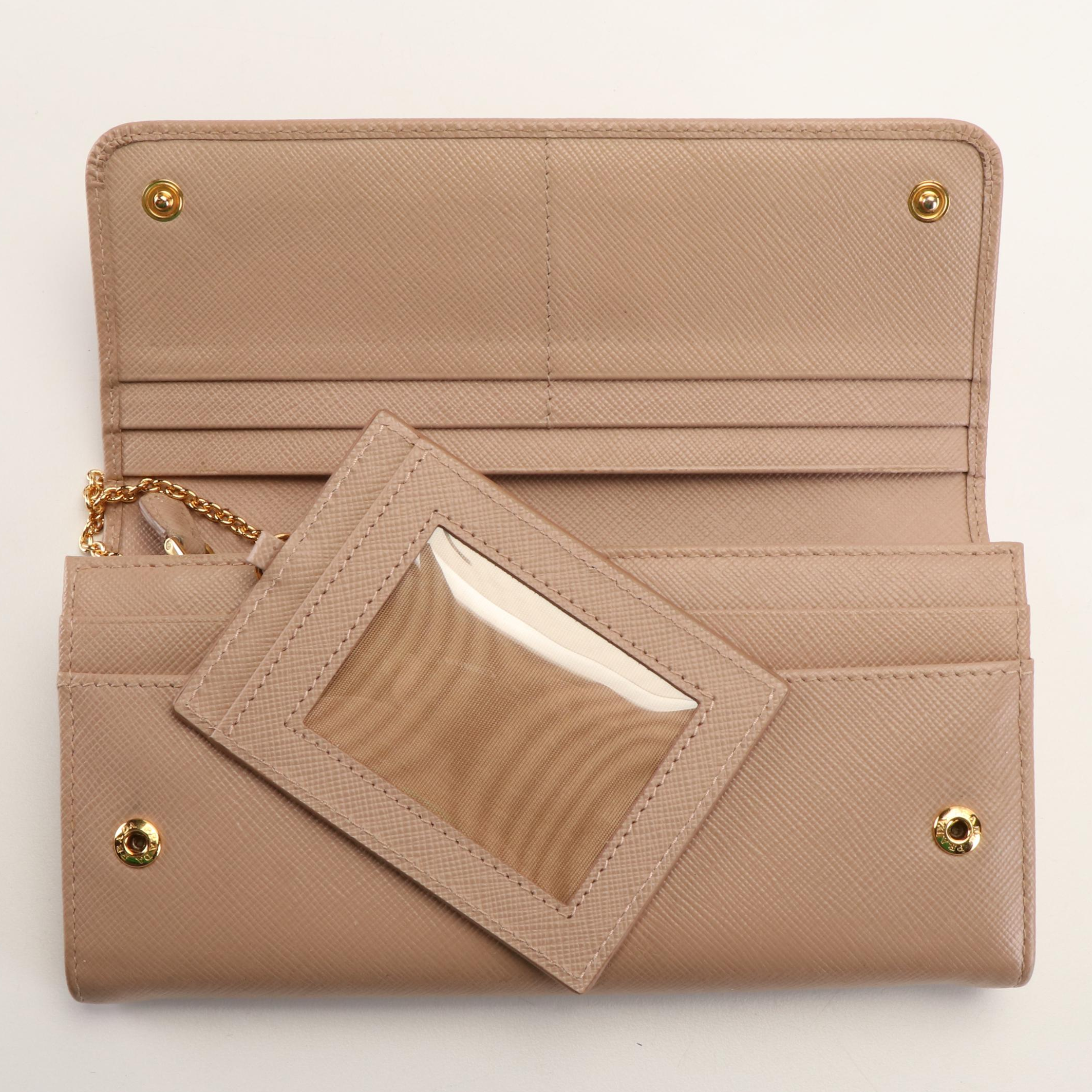 Prada Bow Cammeo Saffiano Leather Continental Wallet