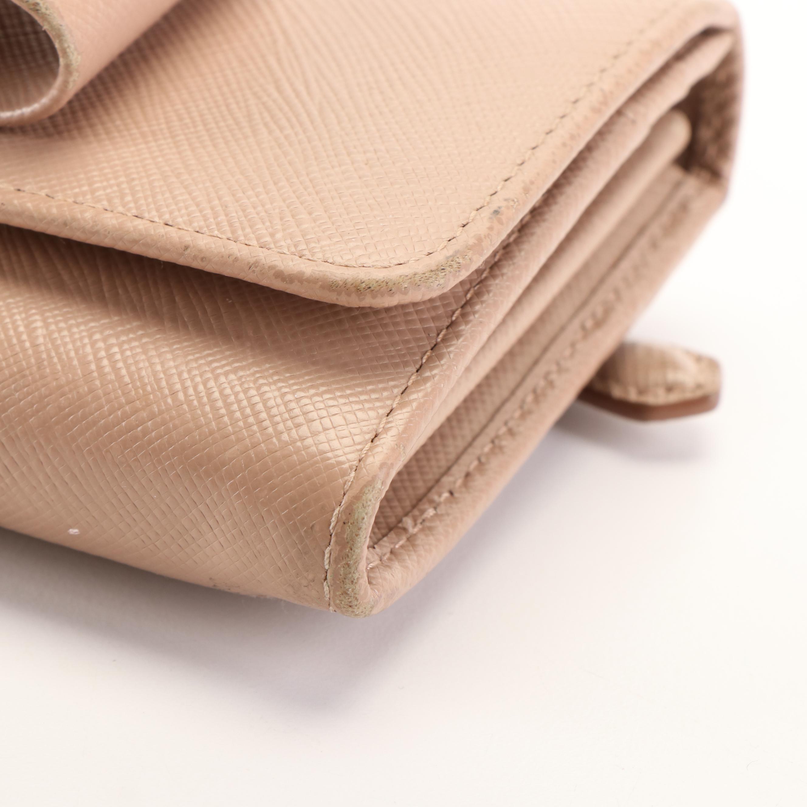 Prada Bow Cammeo Saffiano Leather Continental Wallet