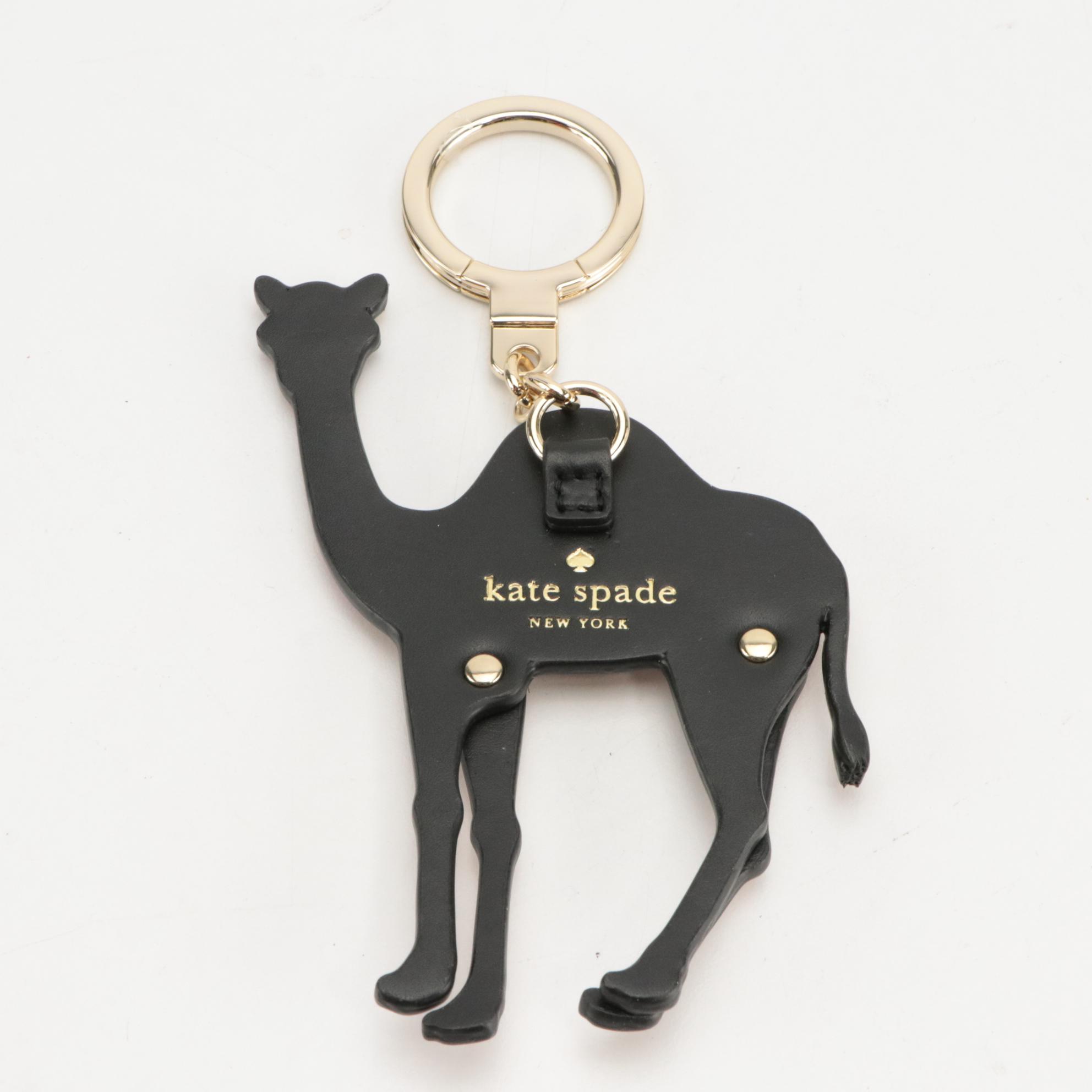 Kate Spade Spice Things Up Camel Wicker Bag, Ring, Necklace, and Key Ring