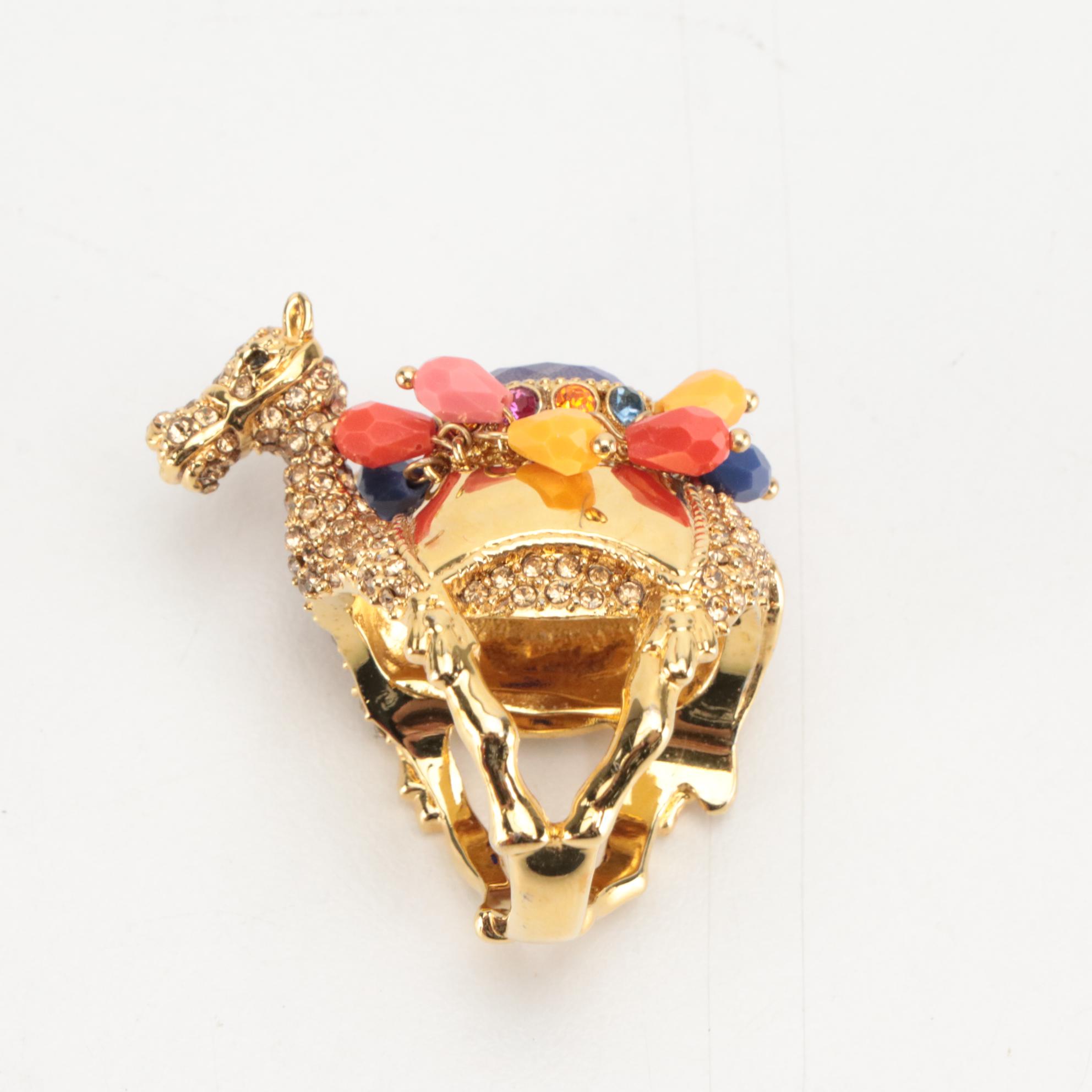 Kate Spade Spice Things Up Camel Wicker Bag, Ring, Necklace, and Key Ring