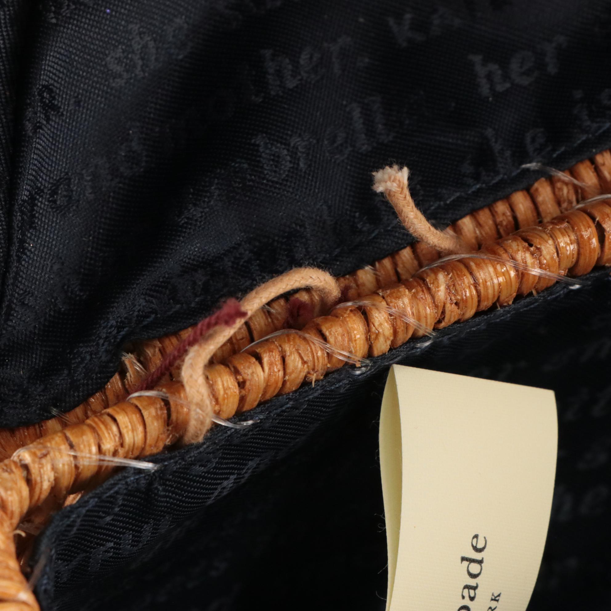 Kate Spade Spice Things Up Camel Wicker Bag, Ring, Necklace, and Key Ring