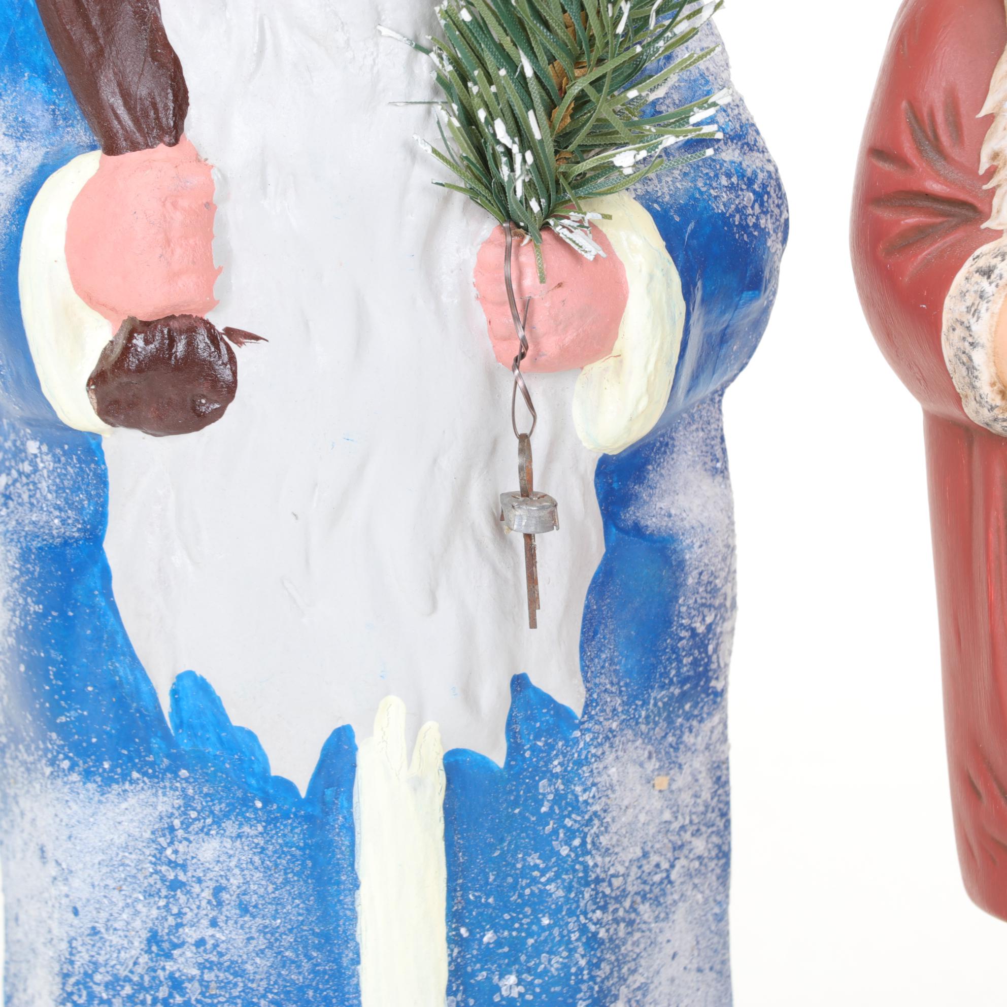 Handmade German Santa Claus Figurines, Mid to Late 20th Century