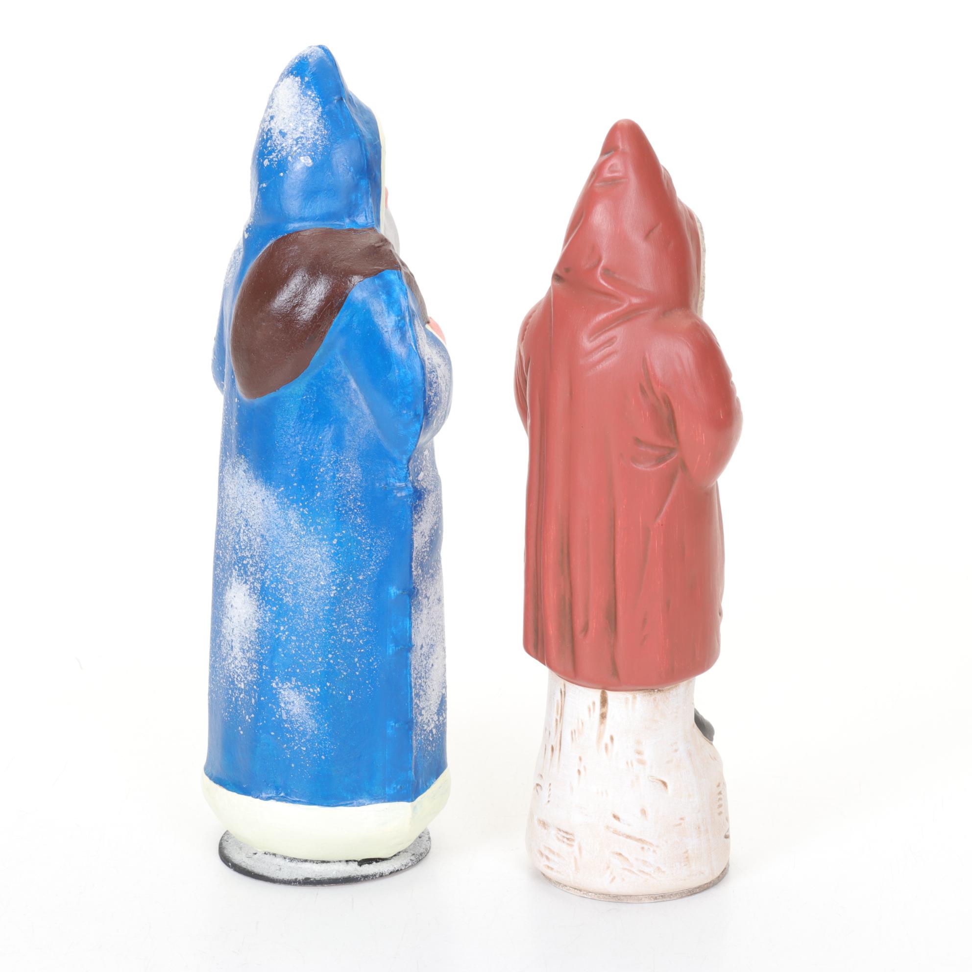 Handmade German Santa Claus Figurines, Mid to Late 20th Century