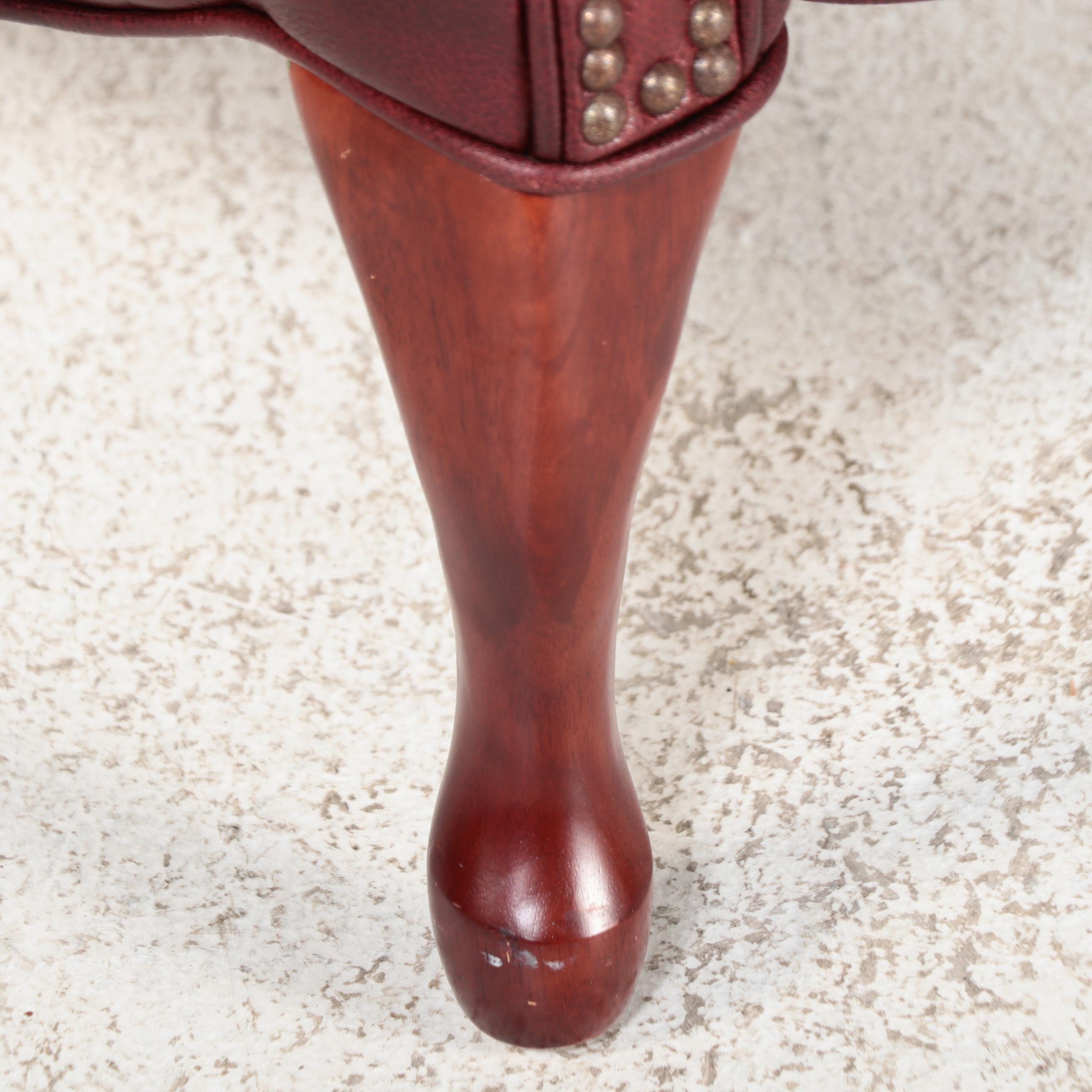 Pair of Lane Queen Anne Style Faux-Leather Wingback Recliners