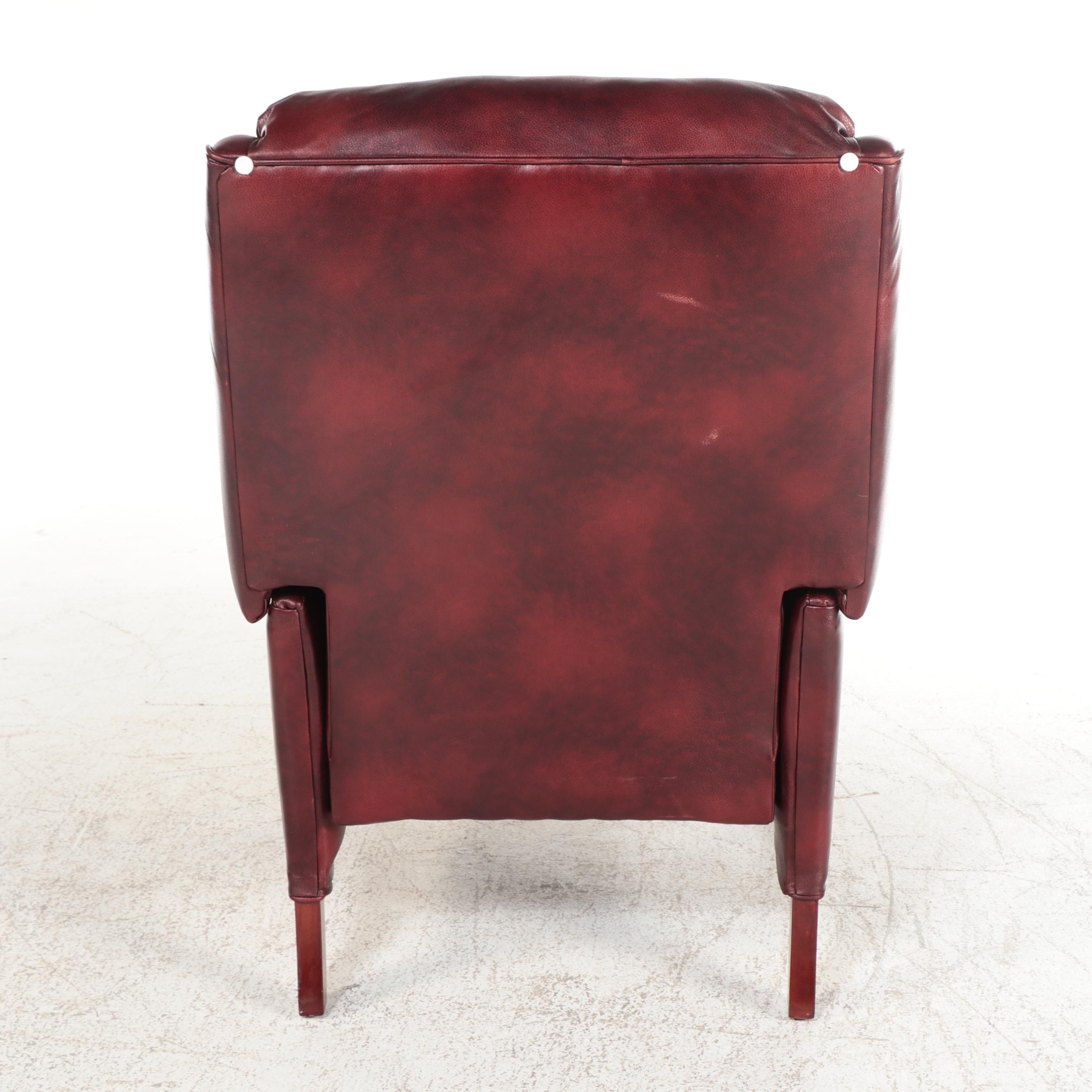 Pair of Lane Queen Anne Style Faux-Leather Wingback Recliners