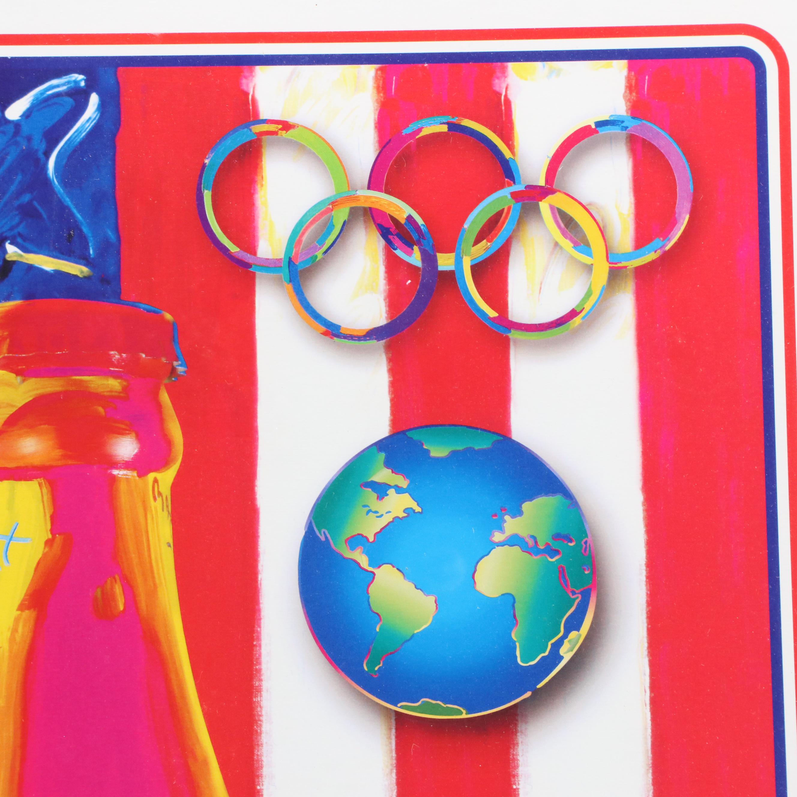 Peter Max 2002 Olympic Games Giclée Print "Coca-Cola/America"