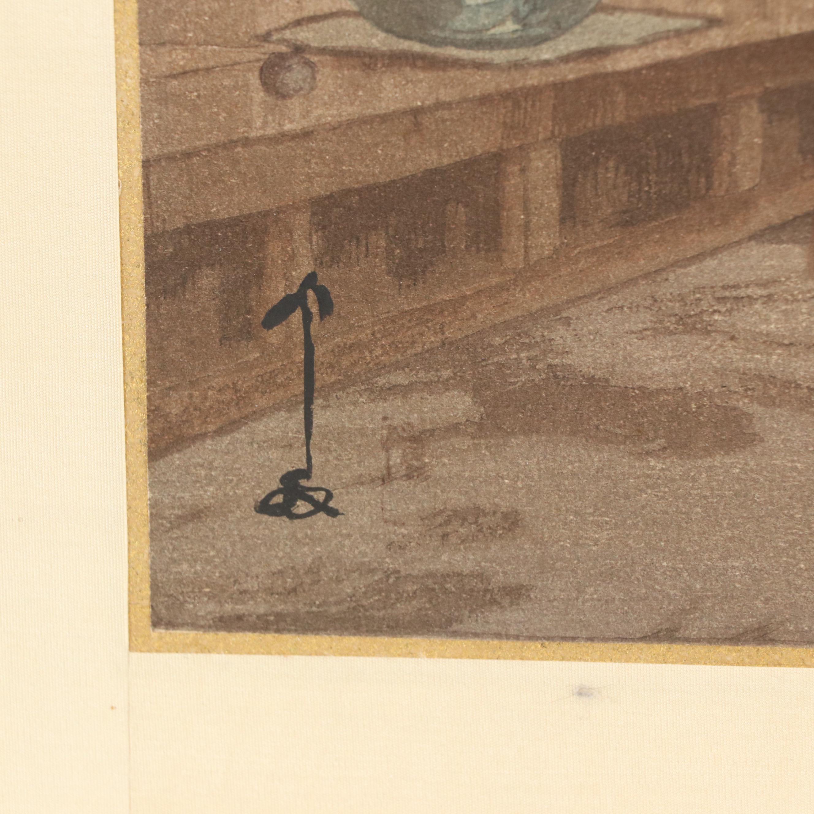 Hiroshi Yoshida Japanese Woodblock Print "Farmhouse"