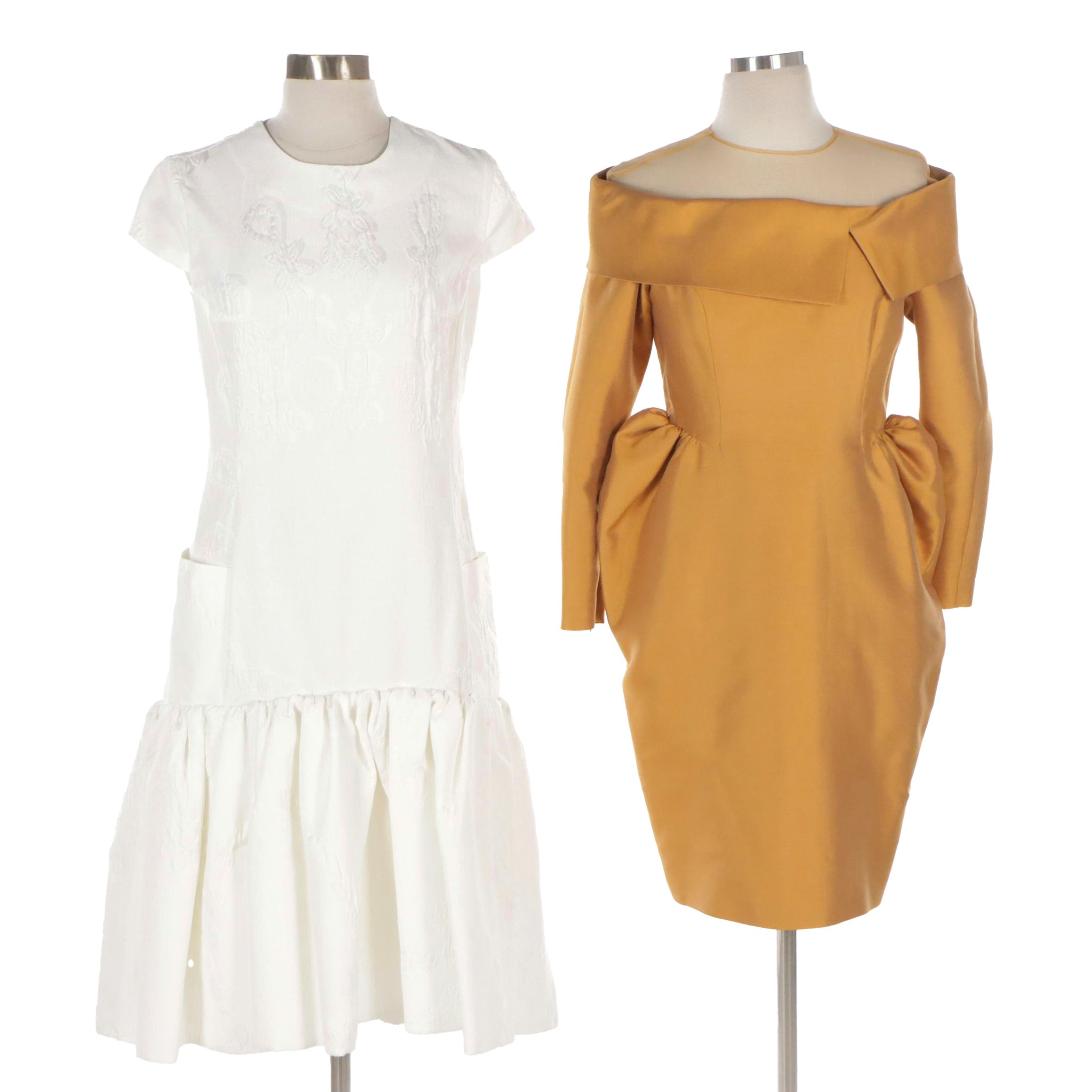 Emelia Wickstead Textured Cotton Ruffle Hem Dress, Phuong My Silk/Wool Dress