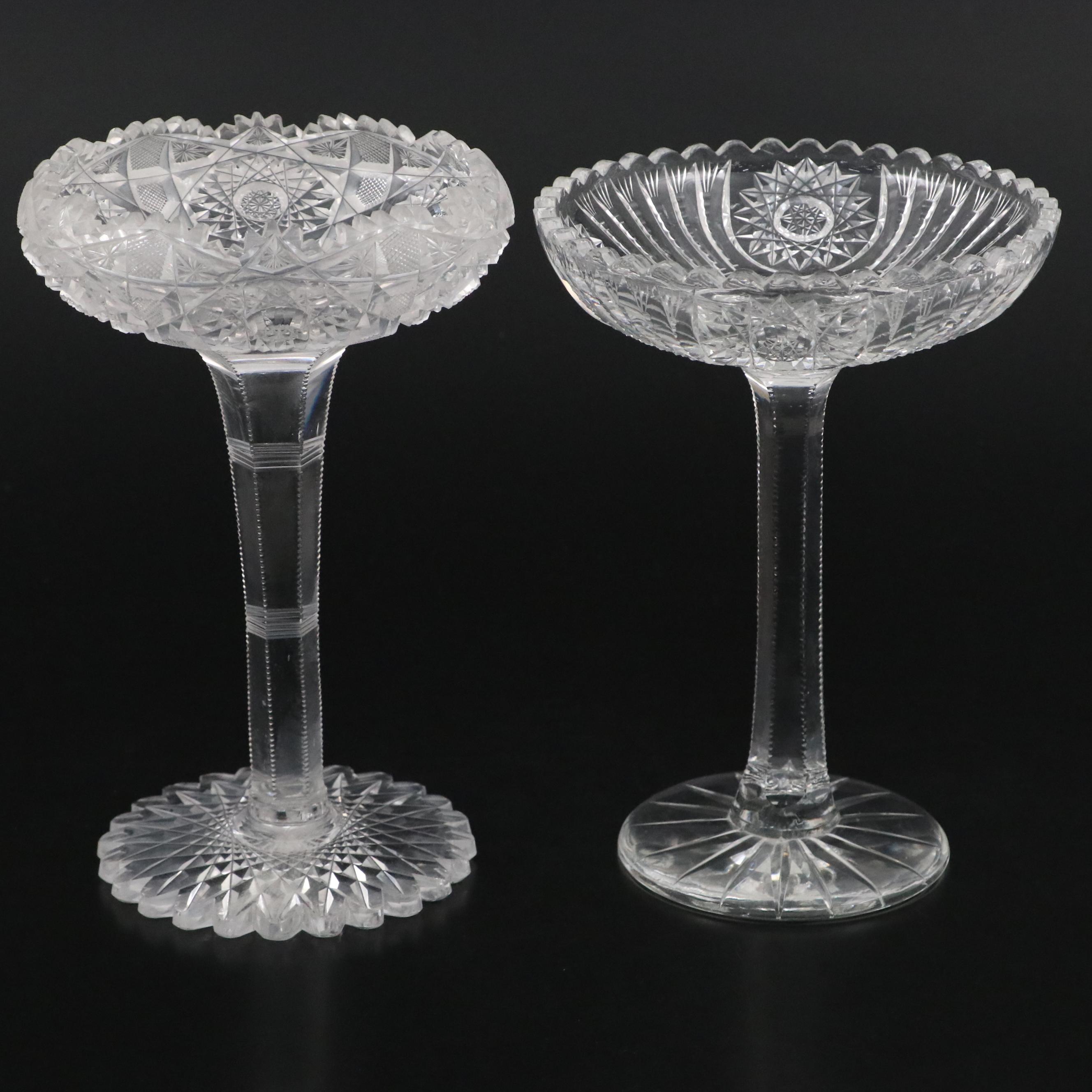 French Etched Crystal Drink Dispenser with Brilliant Cut Style Tableware