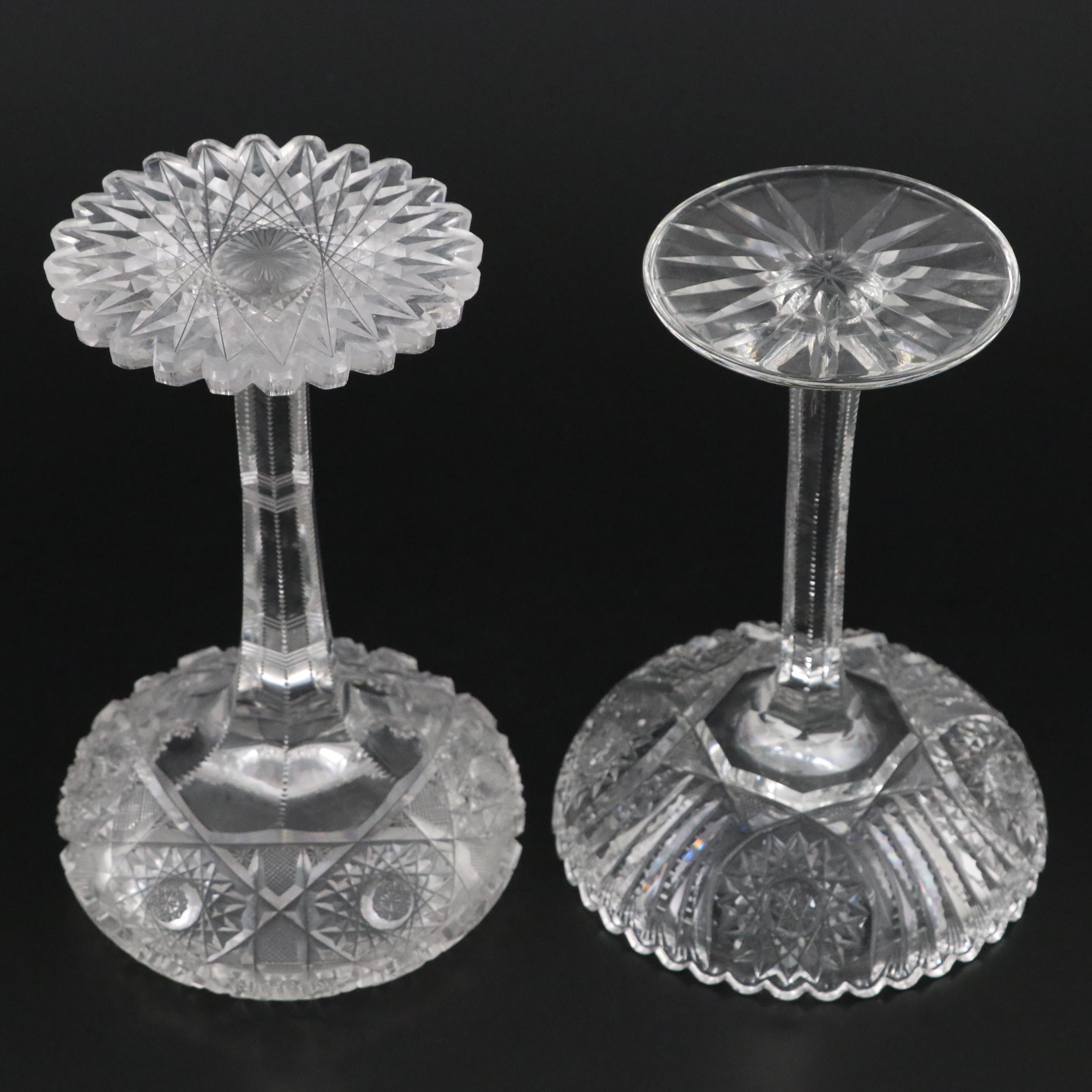 French Etched Crystal Drink Dispenser with Brilliant Cut Style Tableware