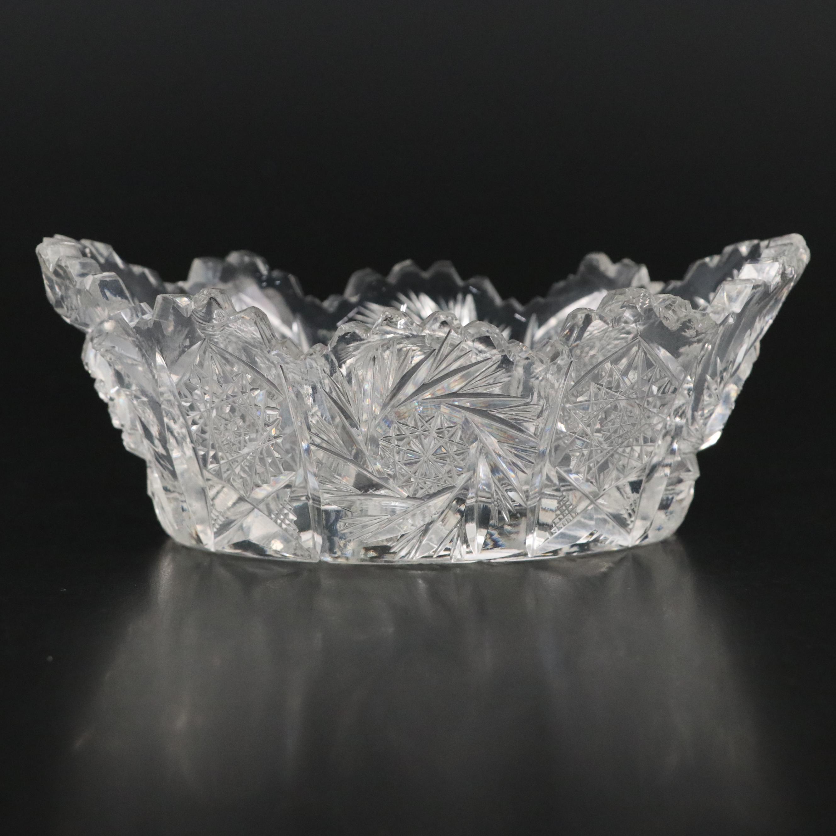 French Etched Crystal Drink Dispenser with Brilliant Cut Style Tableware