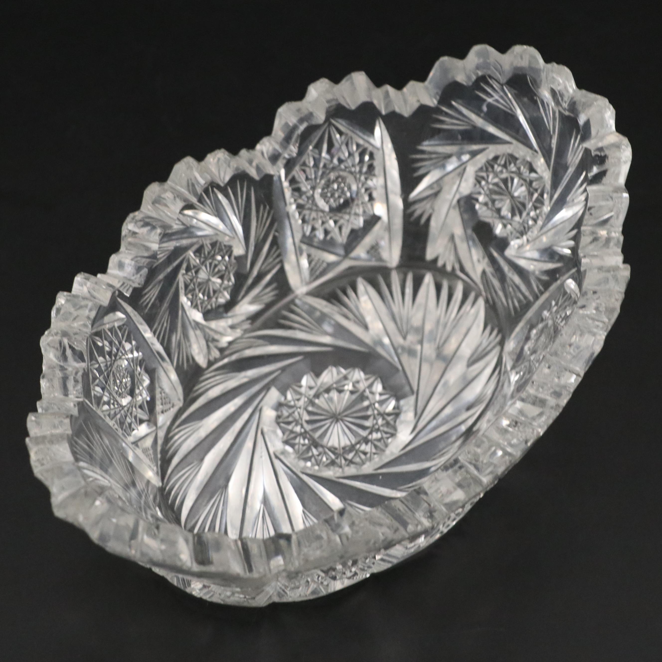 French Etched Crystal Drink Dispenser with Brilliant Cut Style Tableware