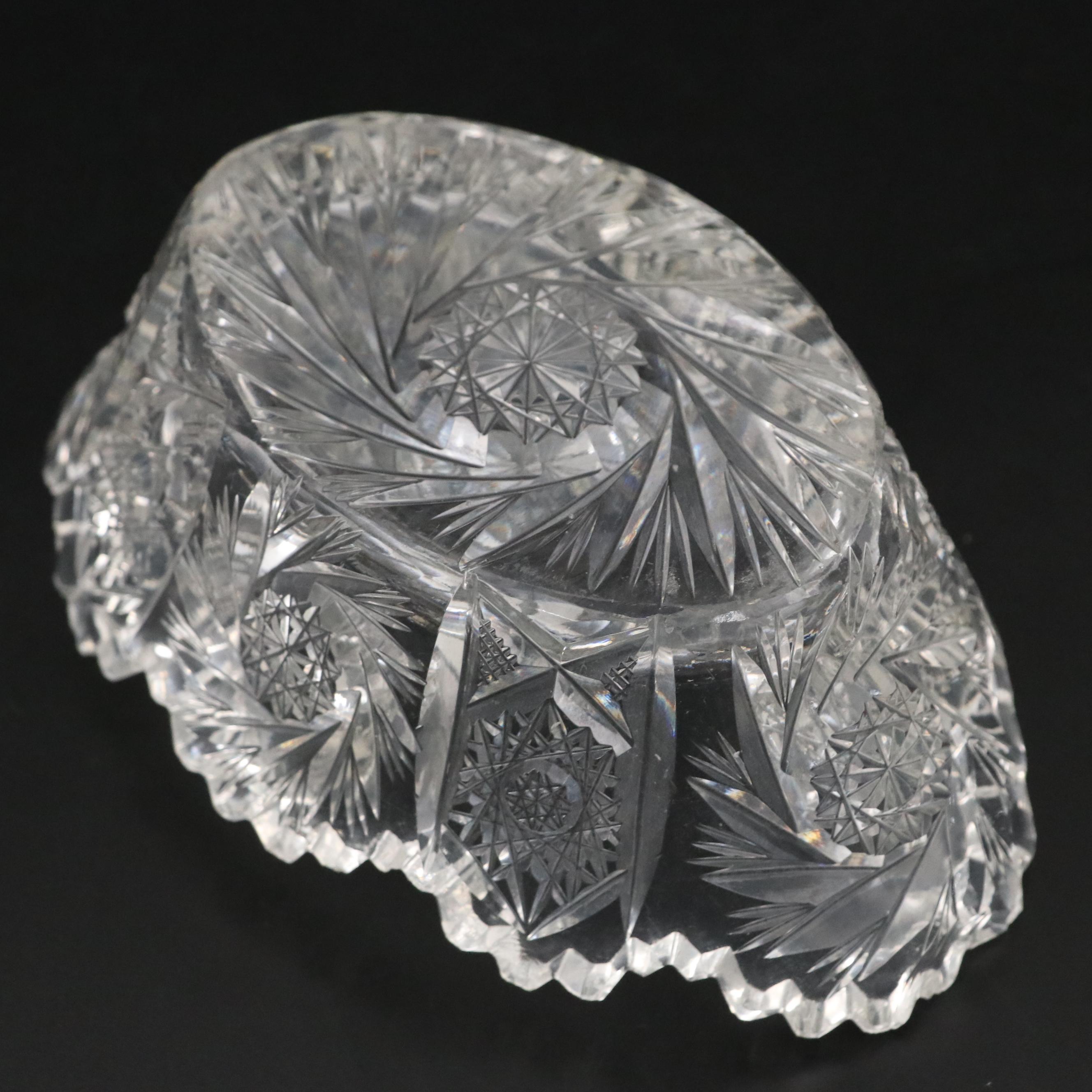 French Etched Crystal Drink Dispenser with Brilliant Cut Style Tableware