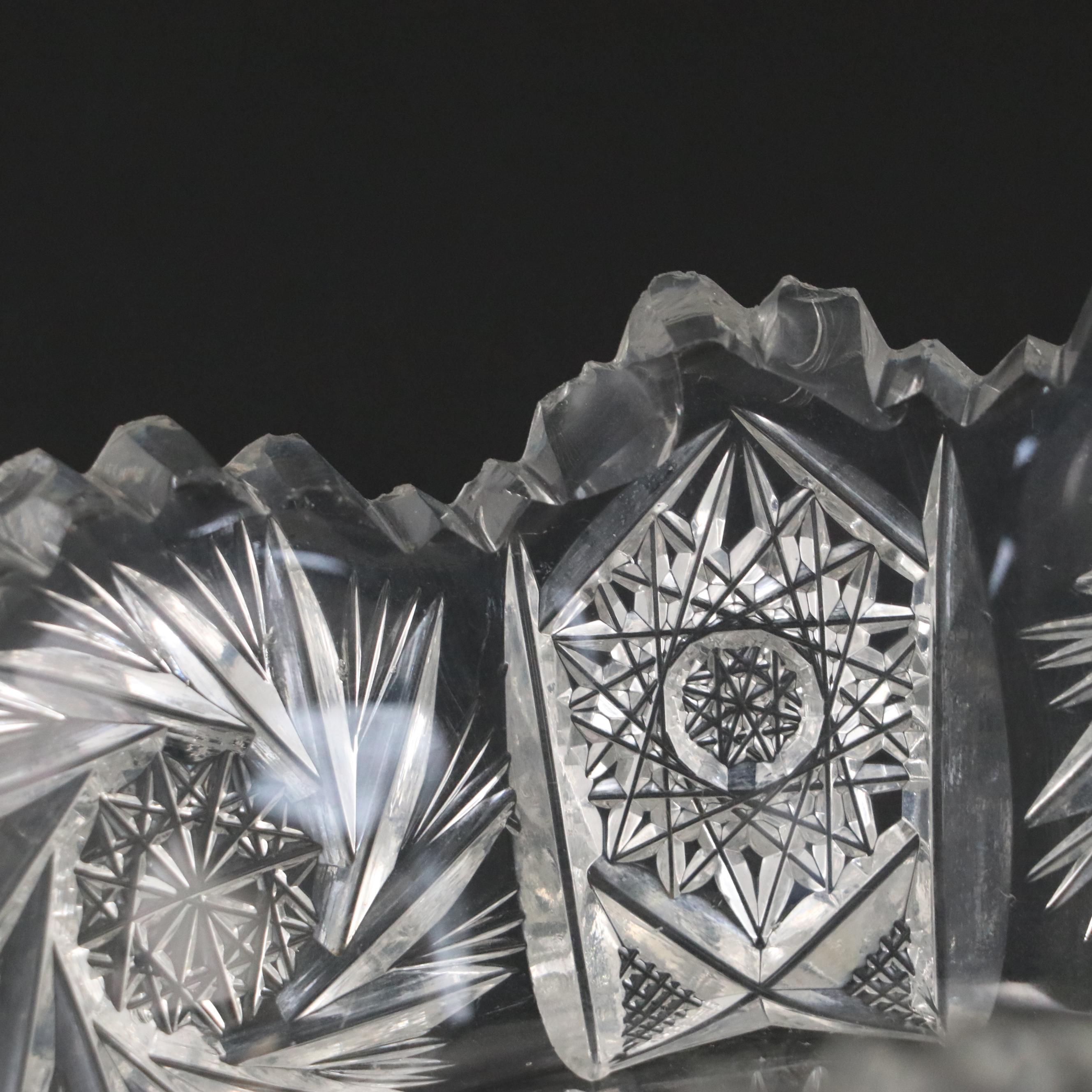 French Etched Crystal Drink Dispenser with Brilliant Cut Style Tableware