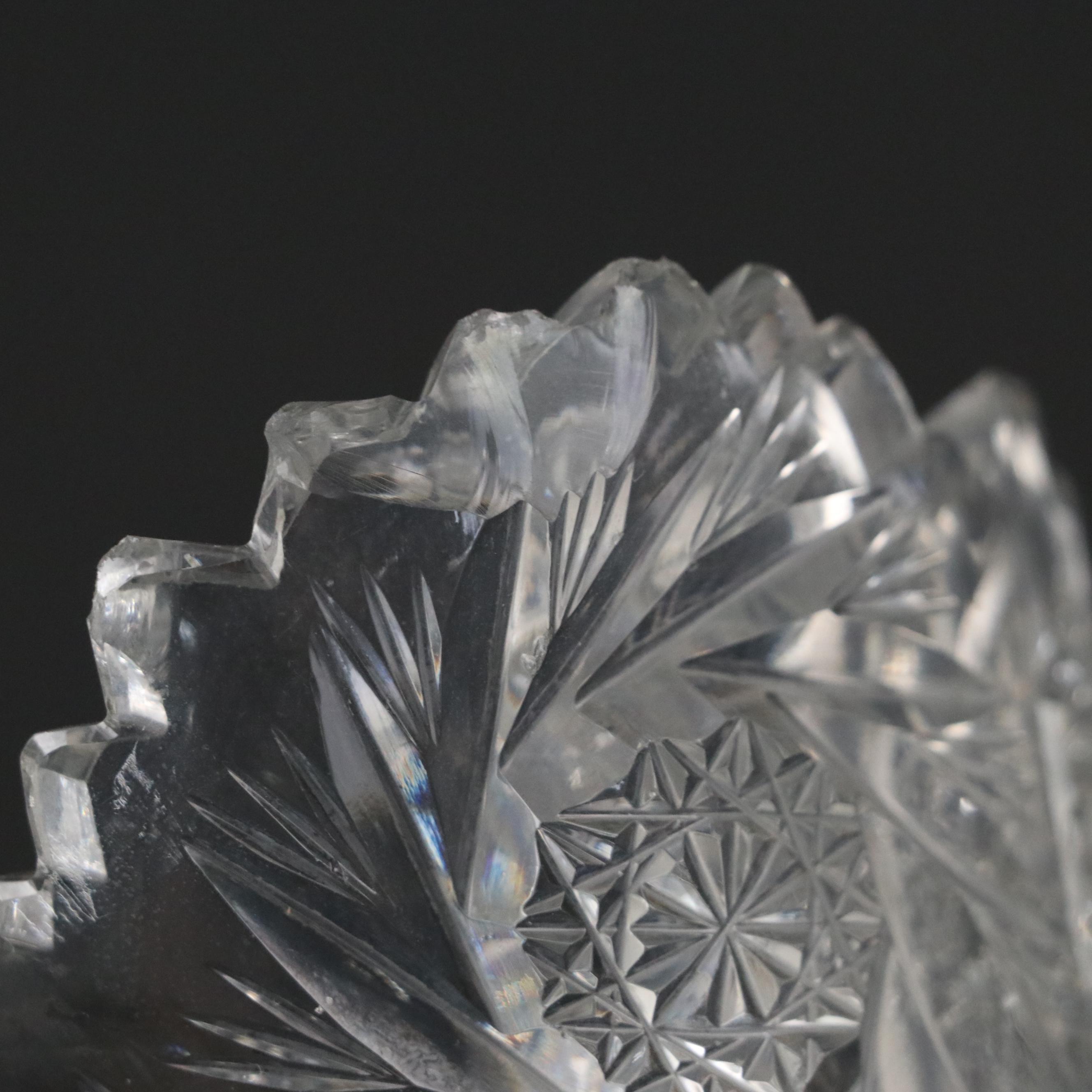 French Etched Crystal Drink Dispenser with Brilliant Cut Style Tableware