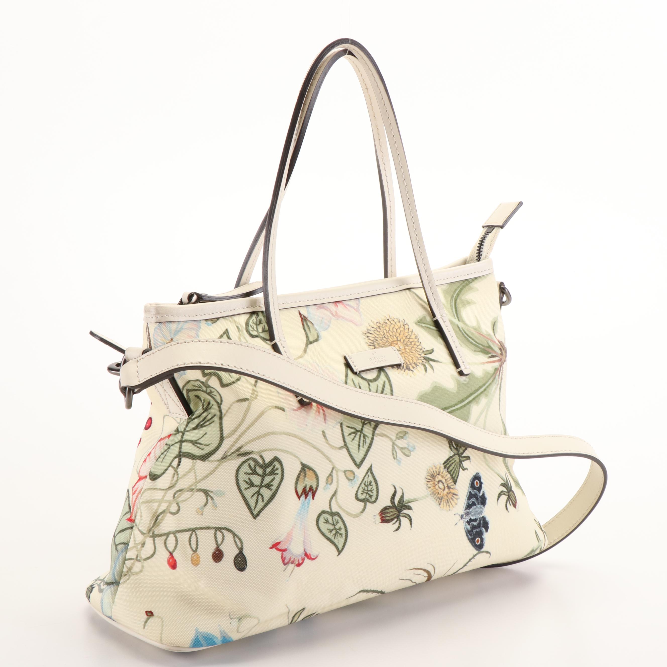 Gucci Flora Knight Small Canvas Zippered Tote Bag