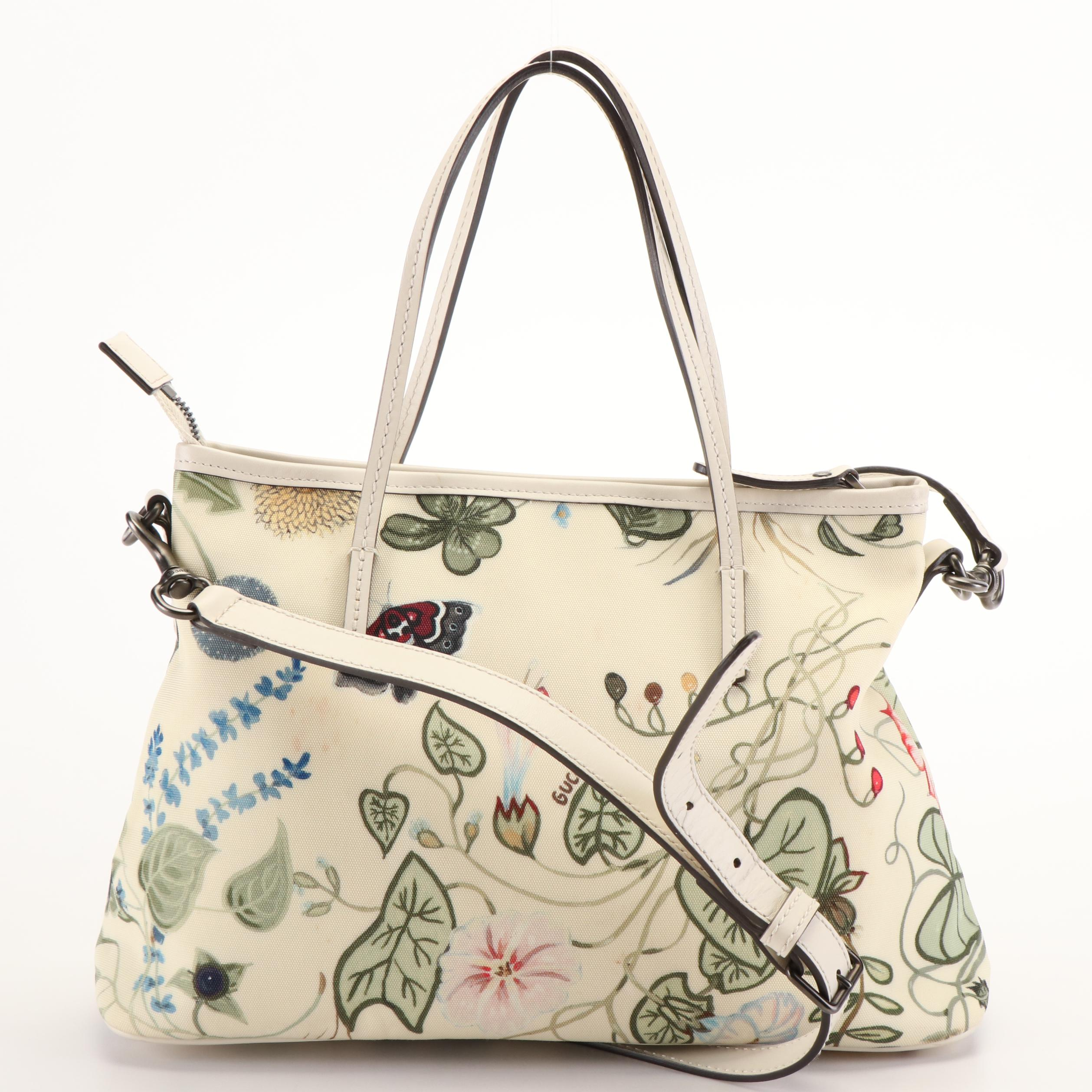 Gucci Flora Knight Small Canvas Zippered Tote Bag