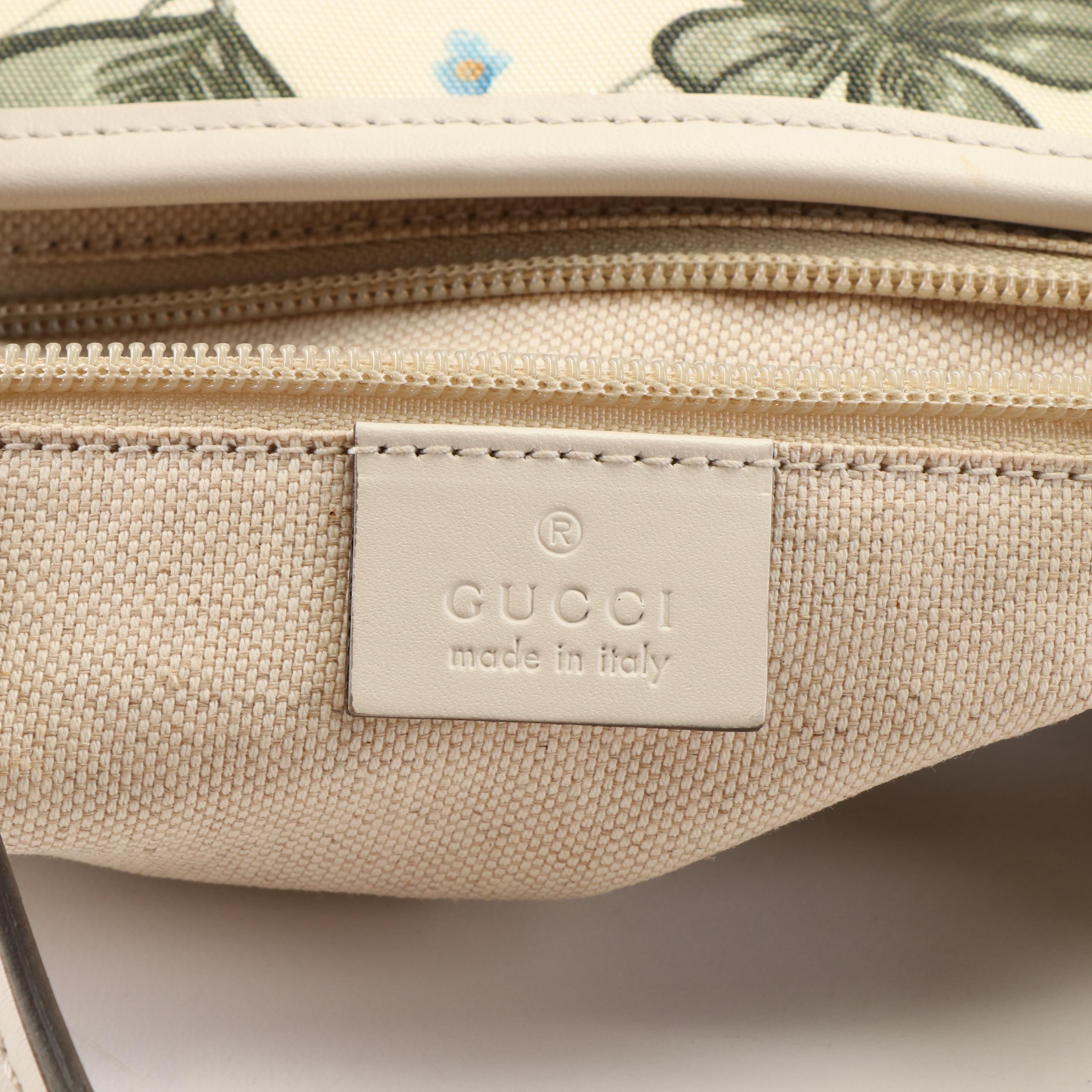 Gucci Flora Knight Small Canvas Zippered Tote Bag