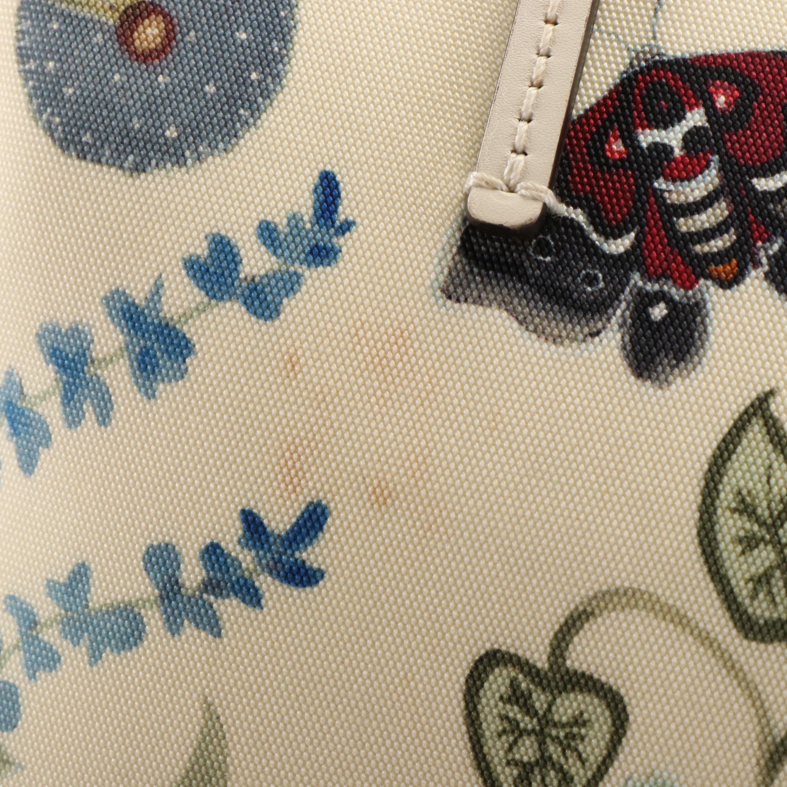 Gucci Flora Knight Small Canvas Zippered Tote Bag