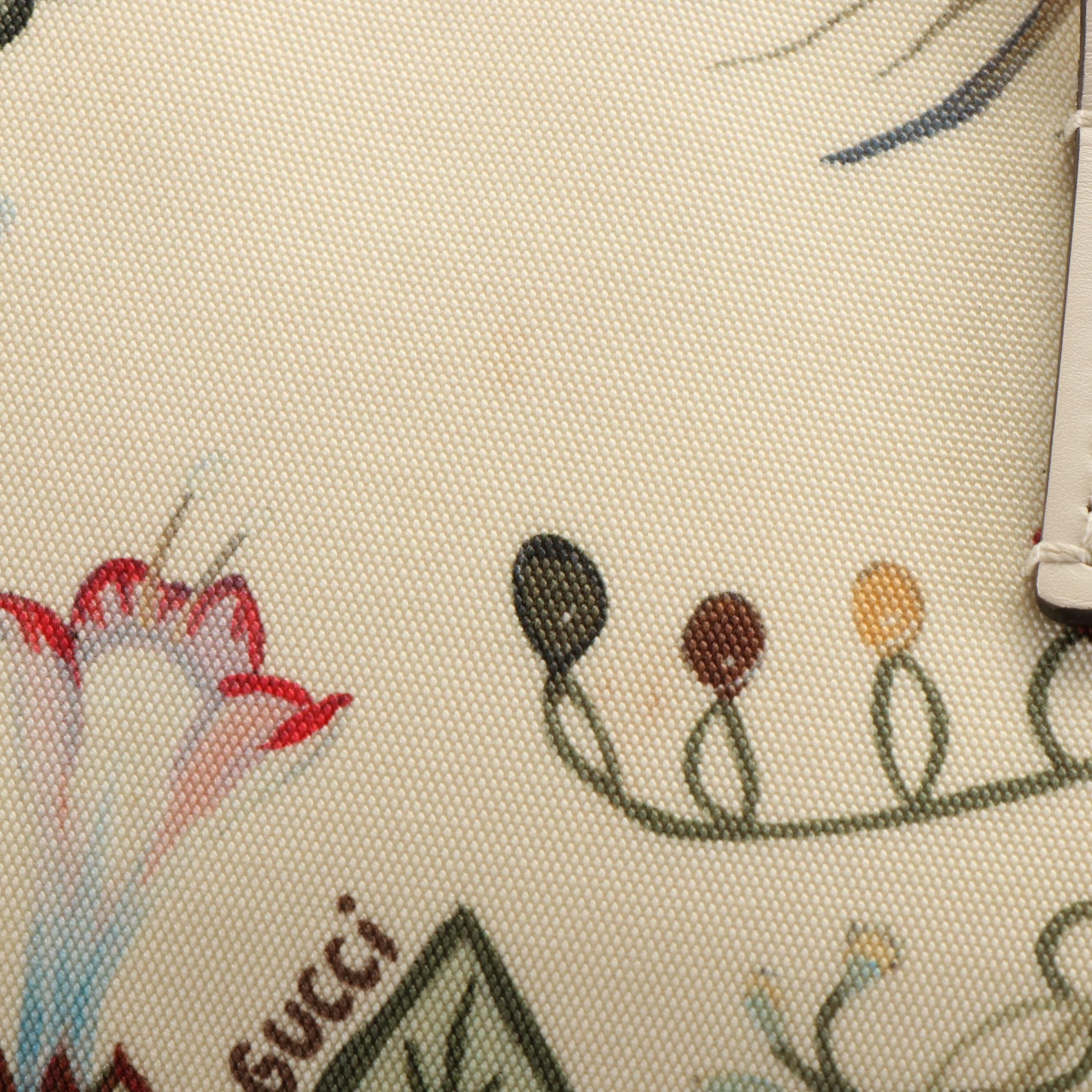 Gucci Flora Knight Small Canvas Zippered Tote Bag