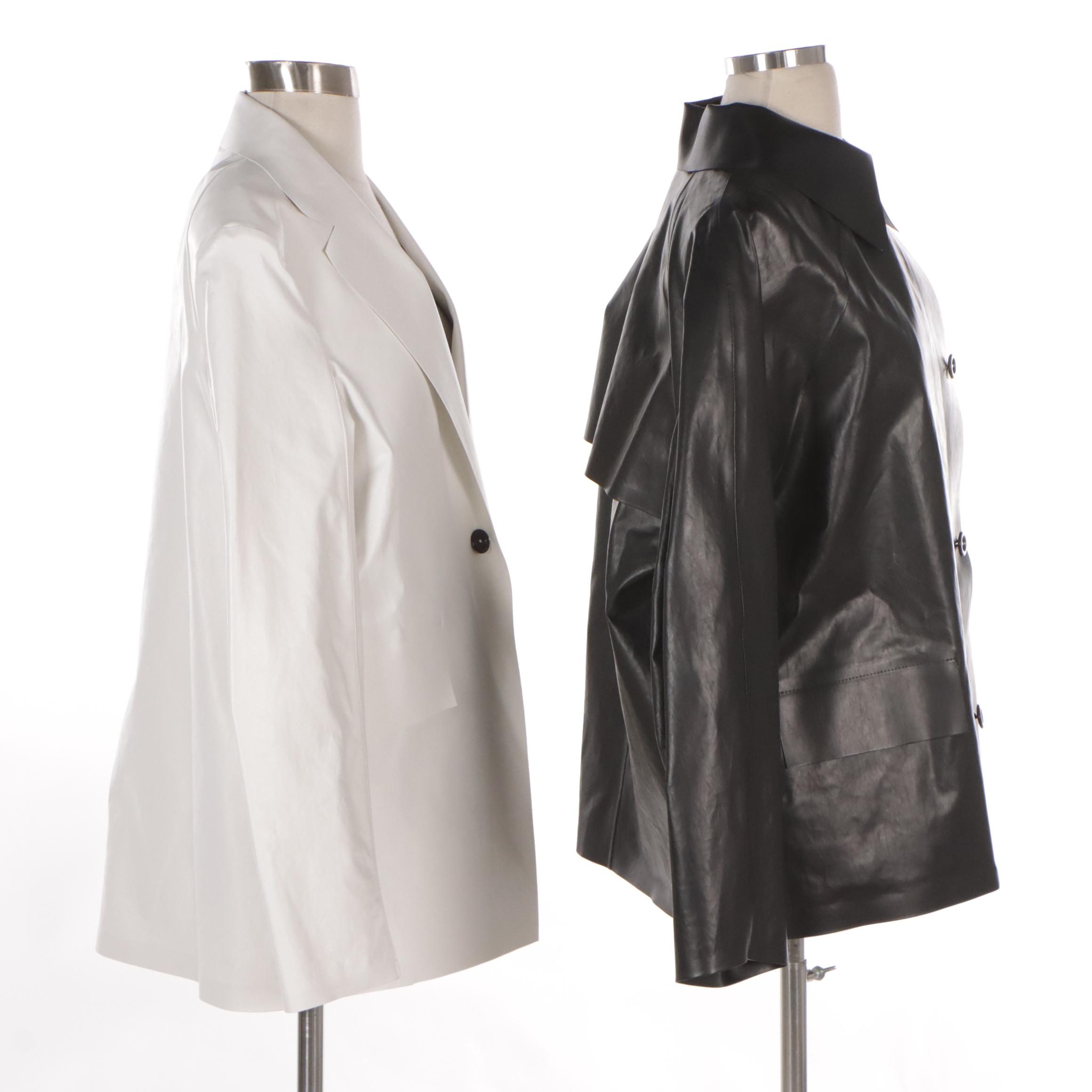 Kassl Editions Original Black Hip Oil Coat and White Oil Coat