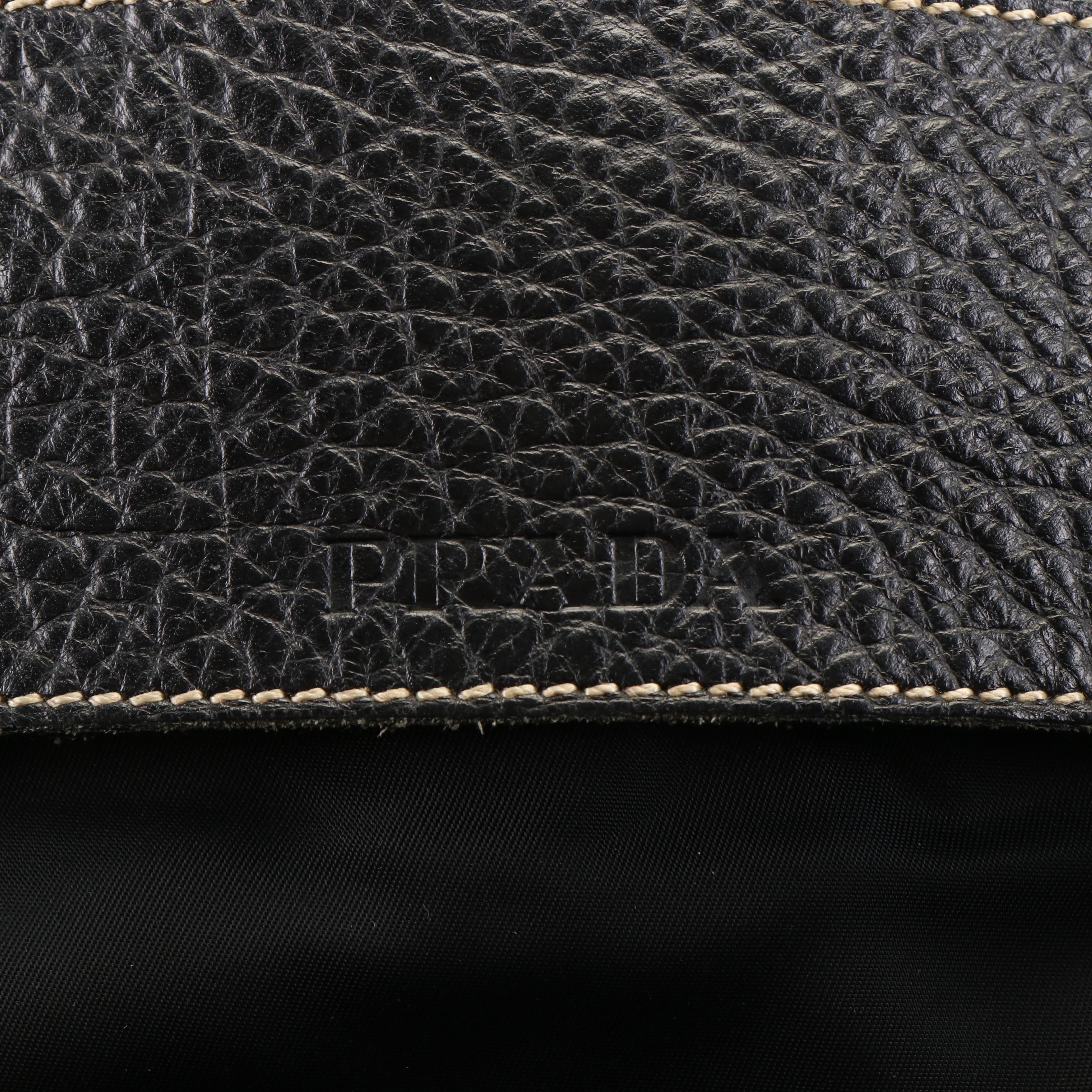 Prada Tessuto Black Nylon and Leather Messenger Bag