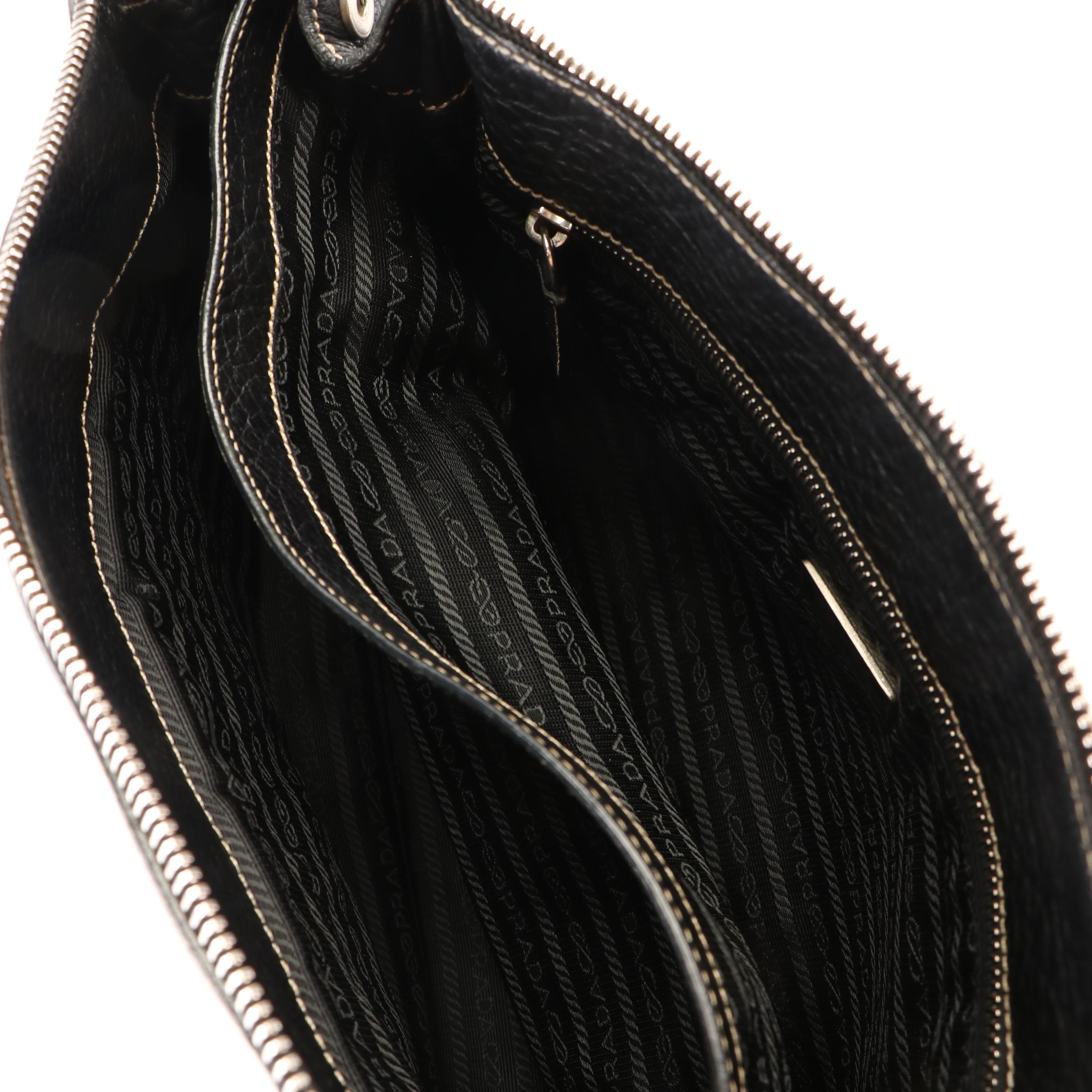 Prada Tessuto Black Nylon and Leather Messenger Bag